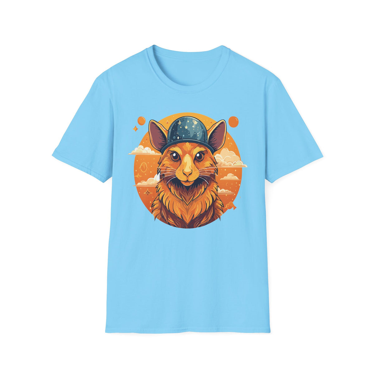 Space Helmet Fox T-Shirt | Retro Sunset Fox Illustration
