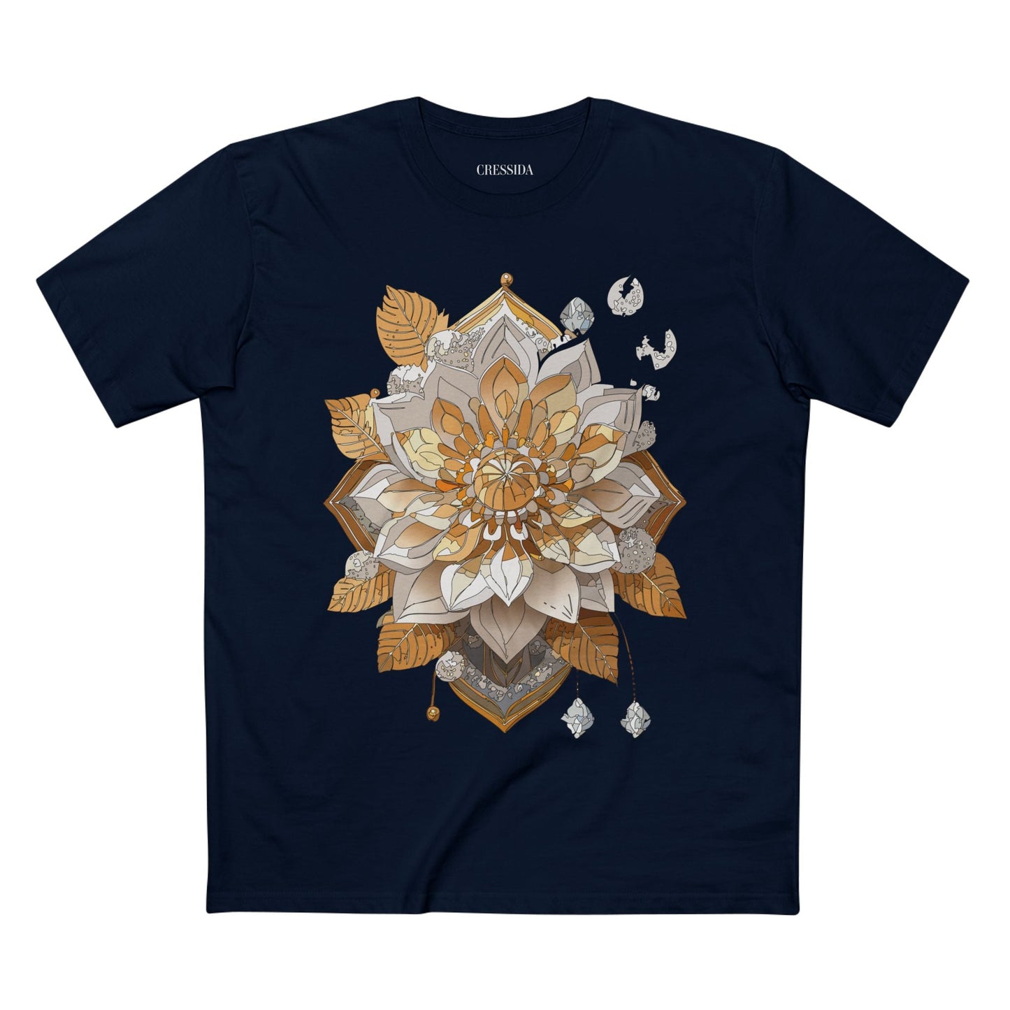 Floral Graphic T-Shirt Unisex 100 Cotton Art Design with Antique Flowers Tee 8
