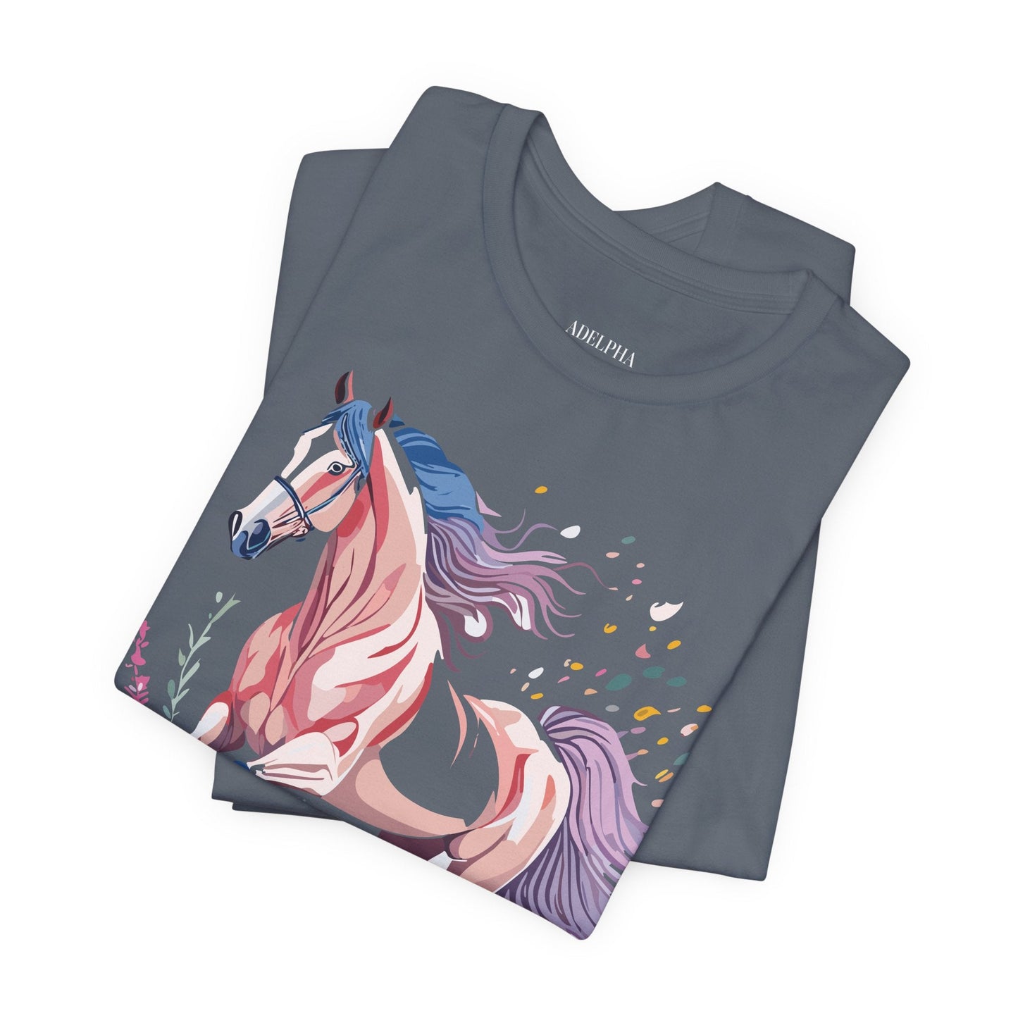 Horse Graphic Tee Unisex Short Sleeve Jersey Shirt Adelpha Vintage Inspired Art Collection