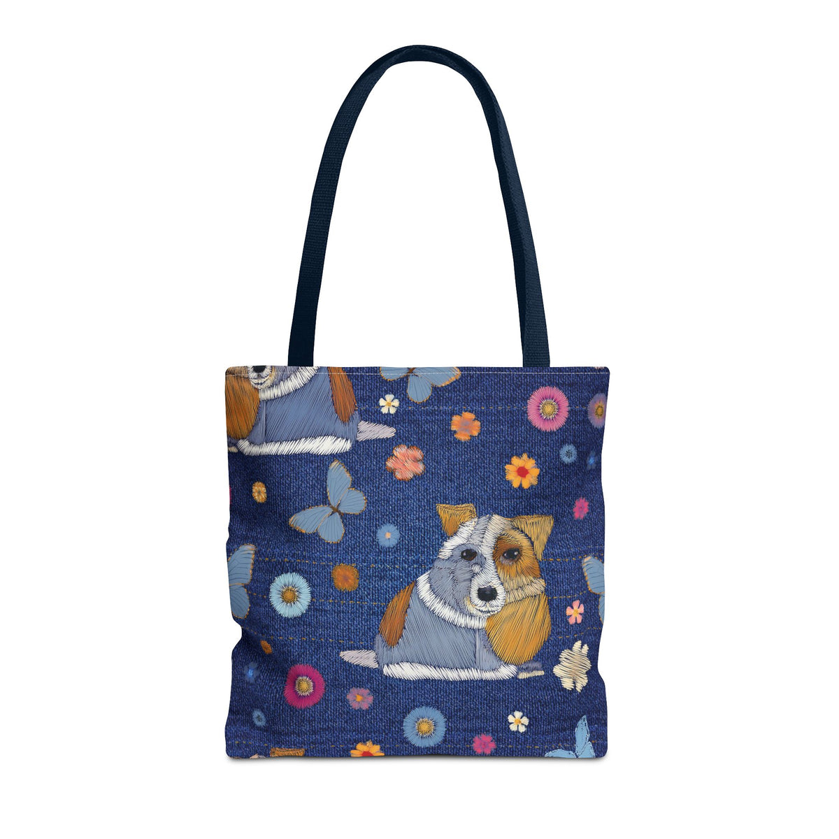 Denim Fabric Imitation Print Unisex Canvas Bag Poly Spun 3 Sizes Tote Bag 191