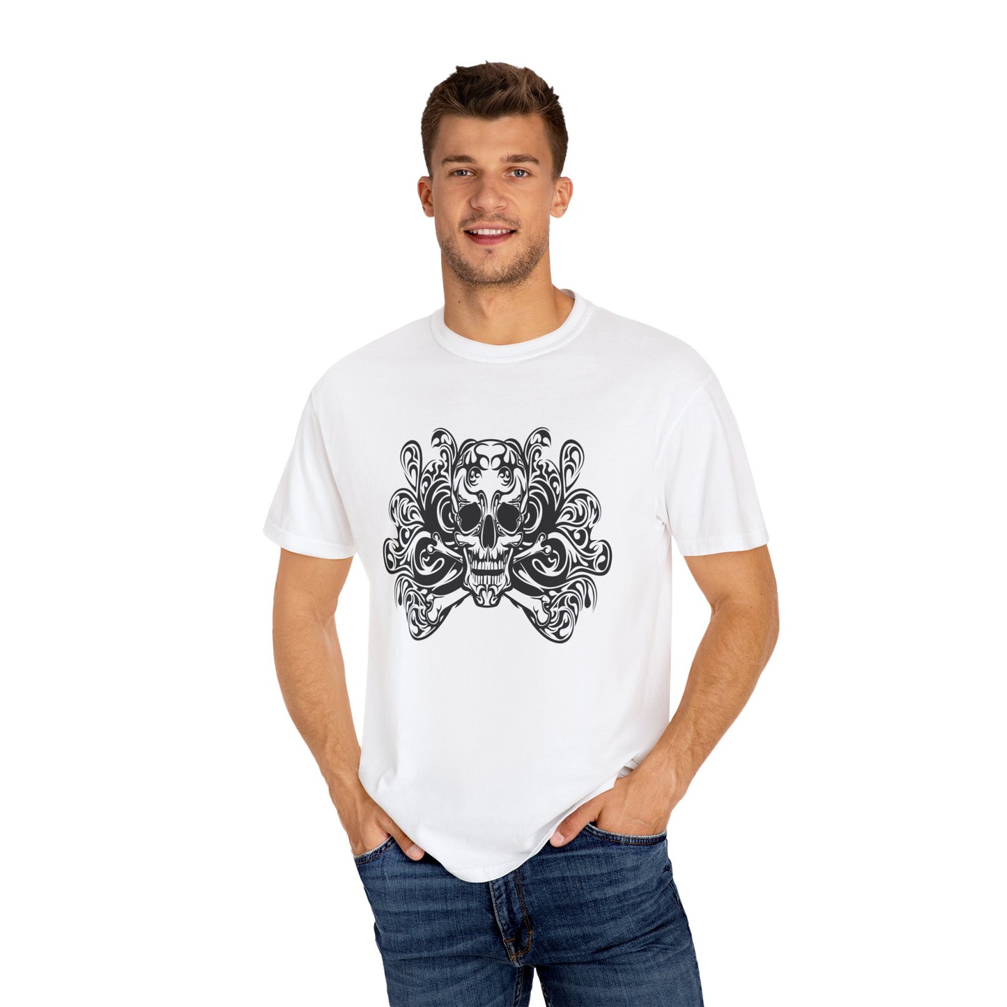 Unisex Cotton Tee Shirt with Skull