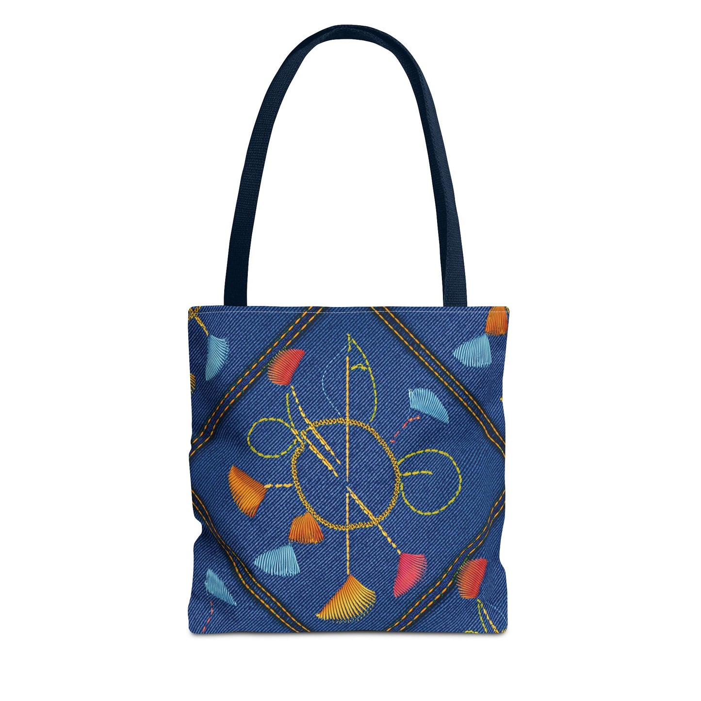 Diwali Graphic Denim Fabric Imitation Print Unisex Canvas Bag Poly Spun 3 Sizes Tote Bag 205-10