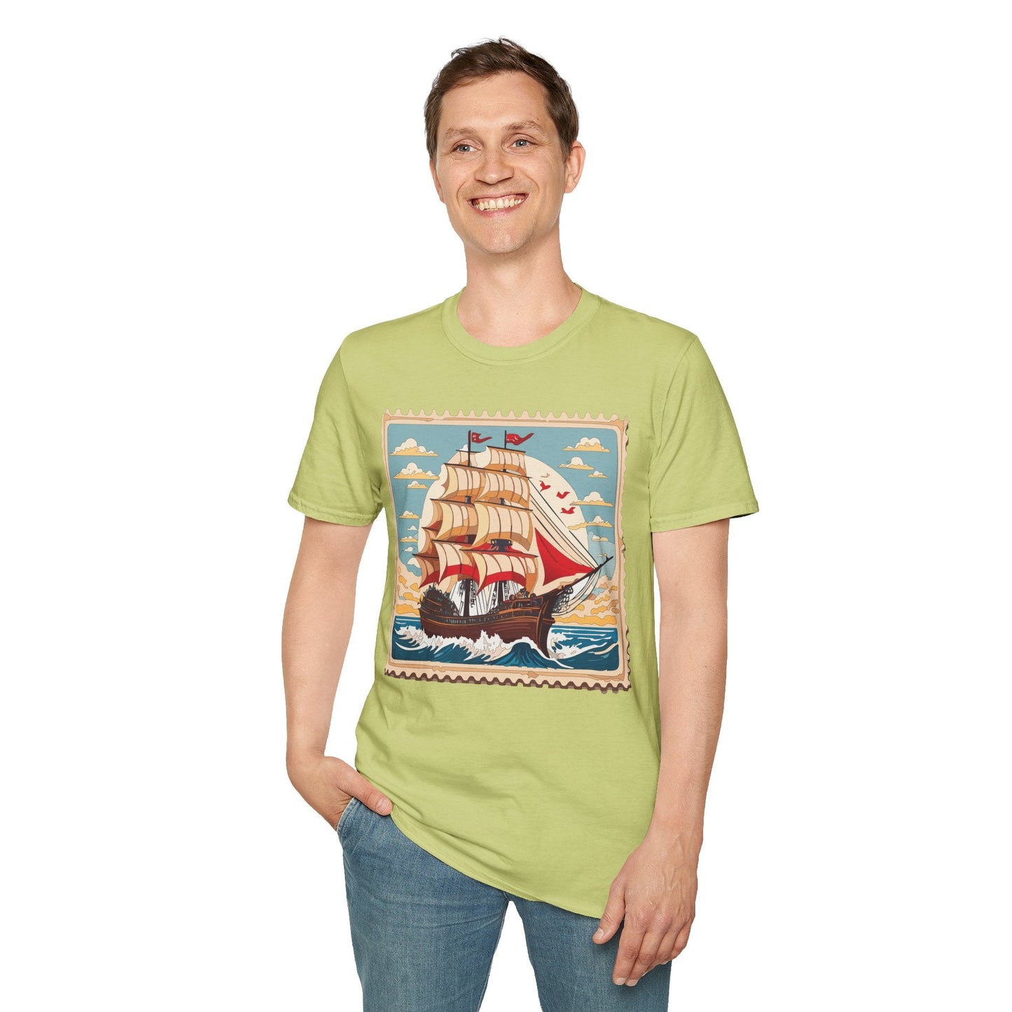 Ship T Shirts Frigate T Shirts Vessel Tee Shirt Unisex Softstyle Gildan 64000 Cotton Tee