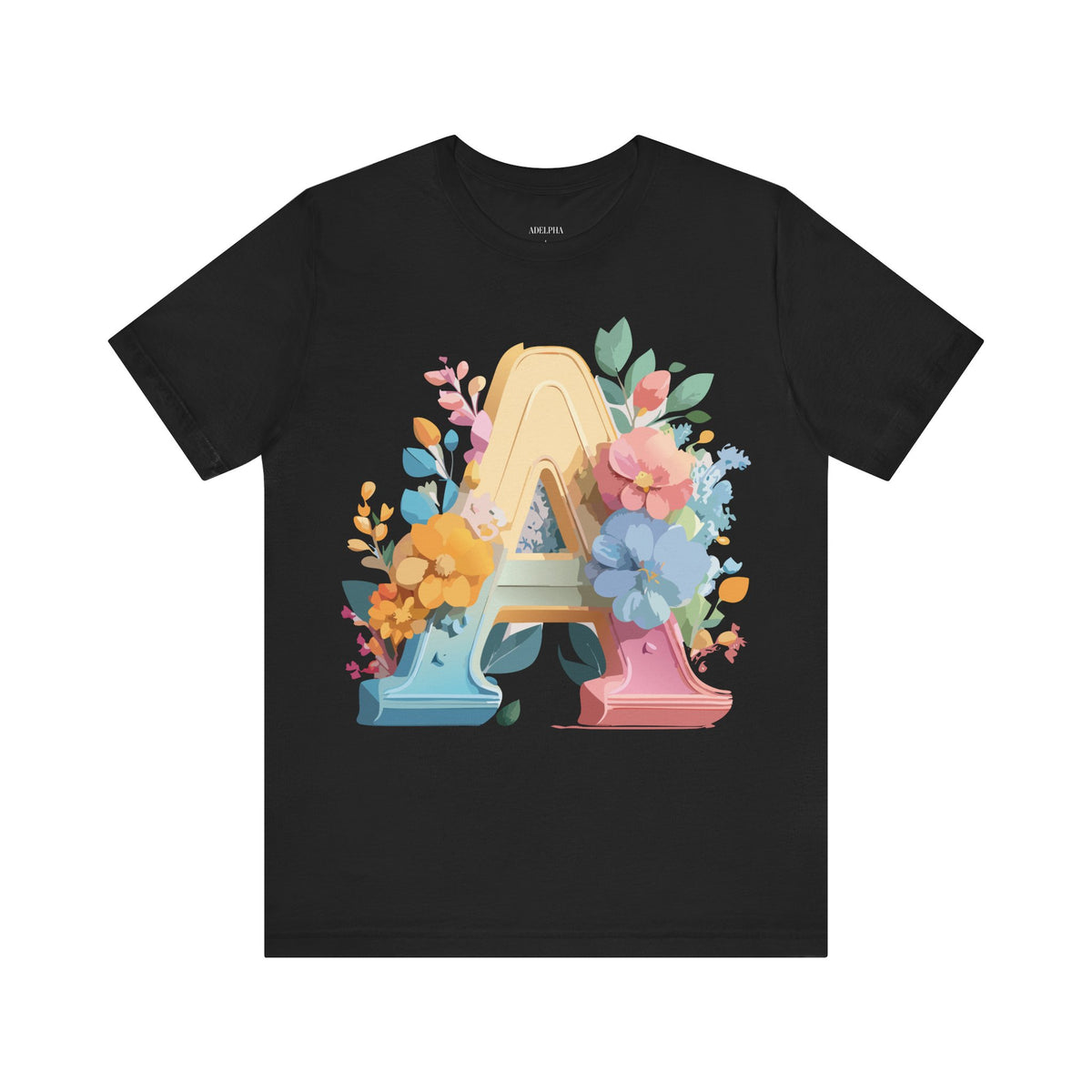 Letter A Graphic Unisex Cotton Bella+Canvas Tee with Art Letter Design