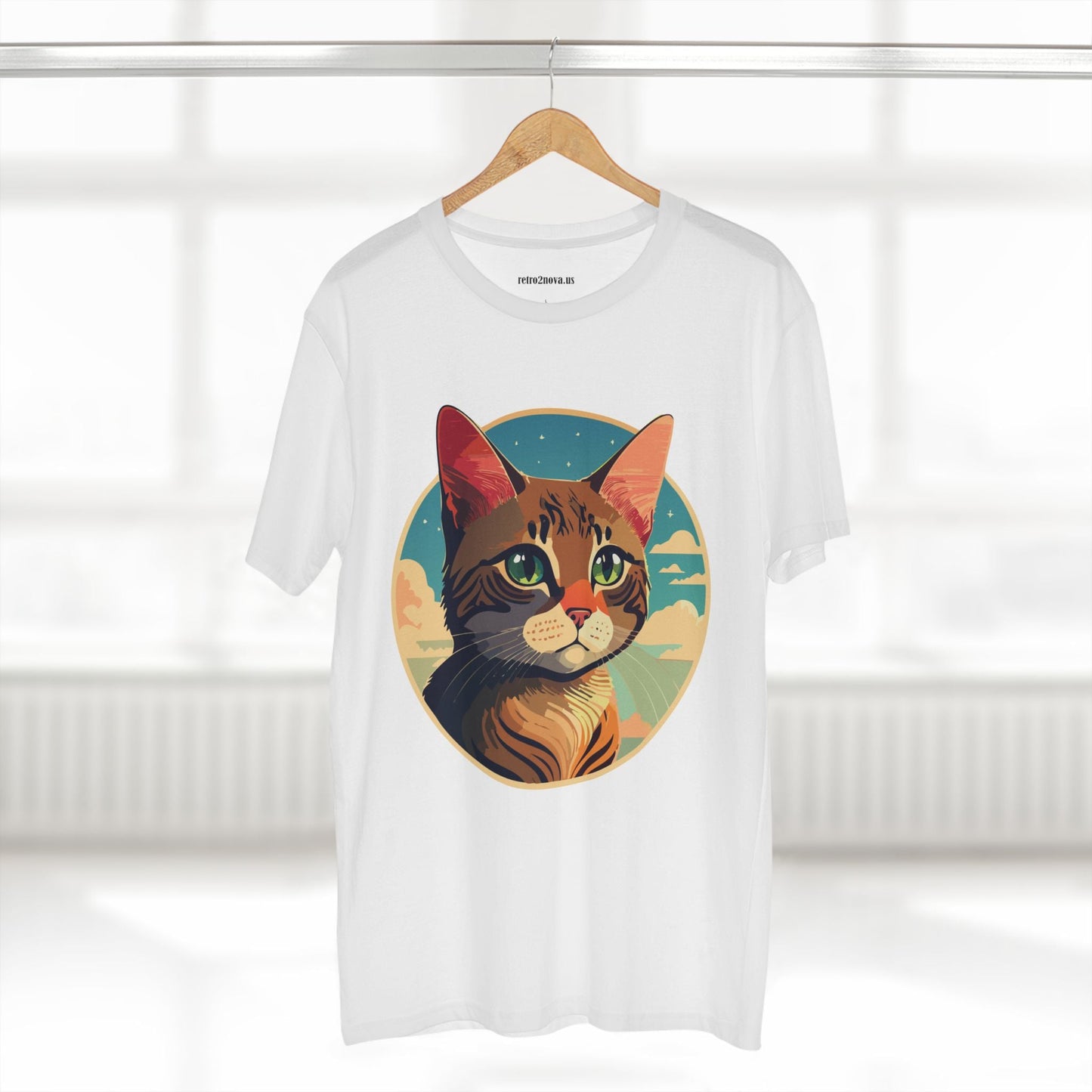 Animals Shirt Cat Design Unisex Premium Cotton Tee With Original Art From Retro2Nova Collection Exclusive Edition