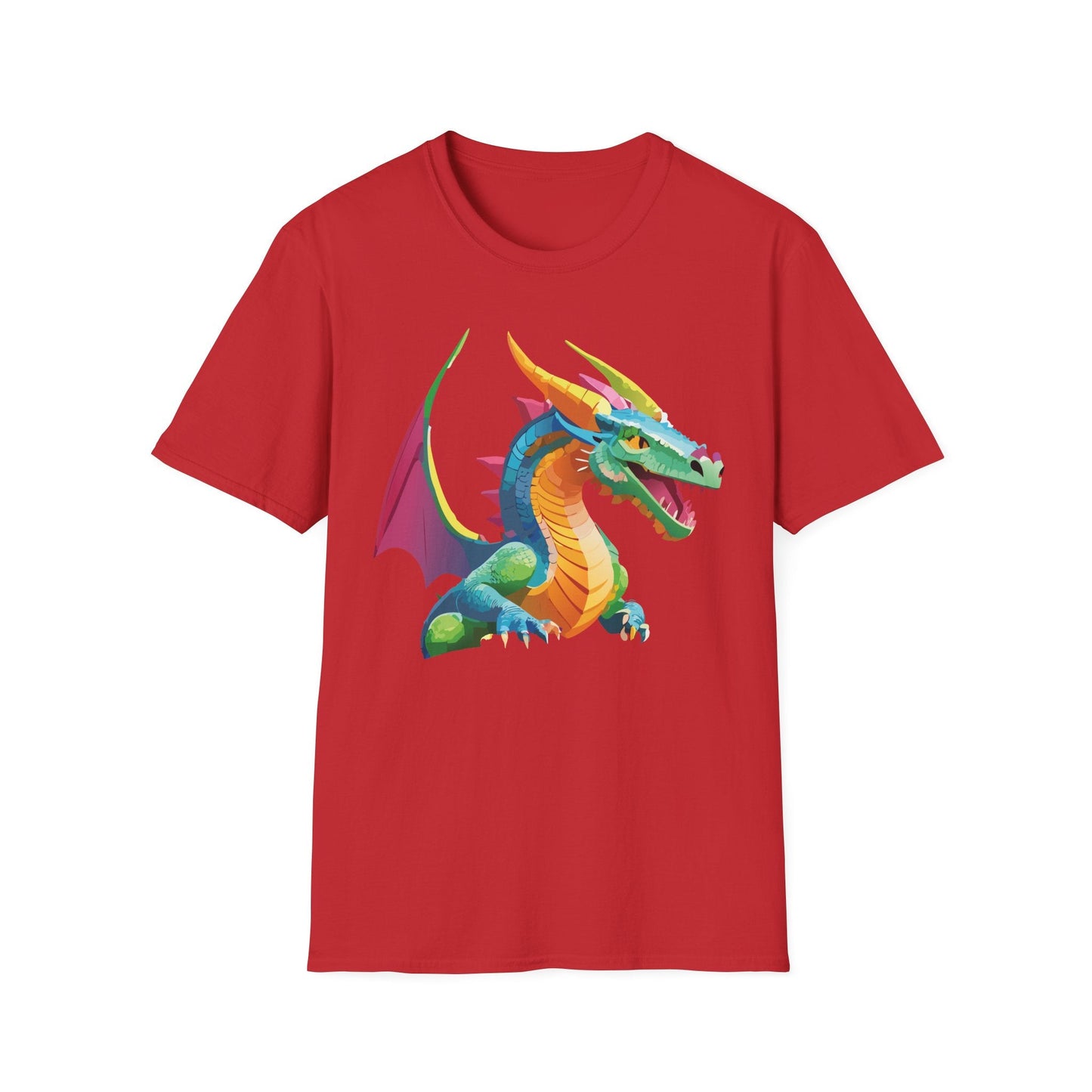 Unisex Dragon Graphic Tee Softstyle Short Sleeve T Shirt Made From Ring Spun Cotton