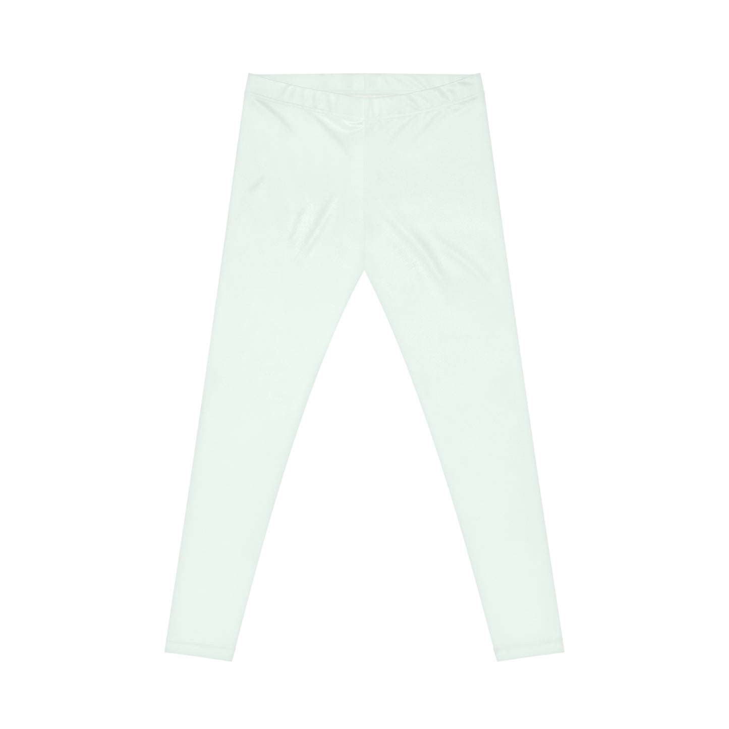 Mint Cream Color Women's Poly-Span Casual Leggings XS-2XL