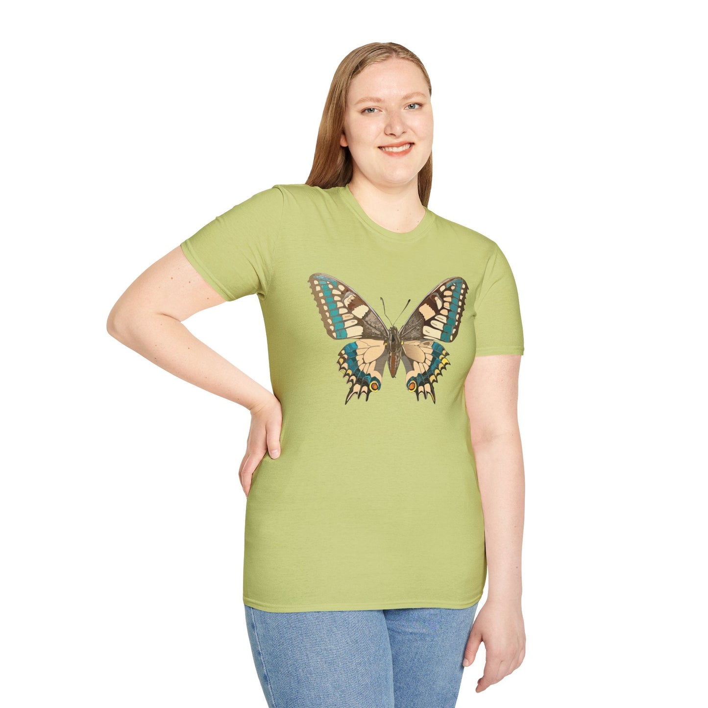 Unisex Butterfly T Shirt Softstyle 64000 Ring Spun Cotton Lightweight Tee Breathable Everyday Comfort