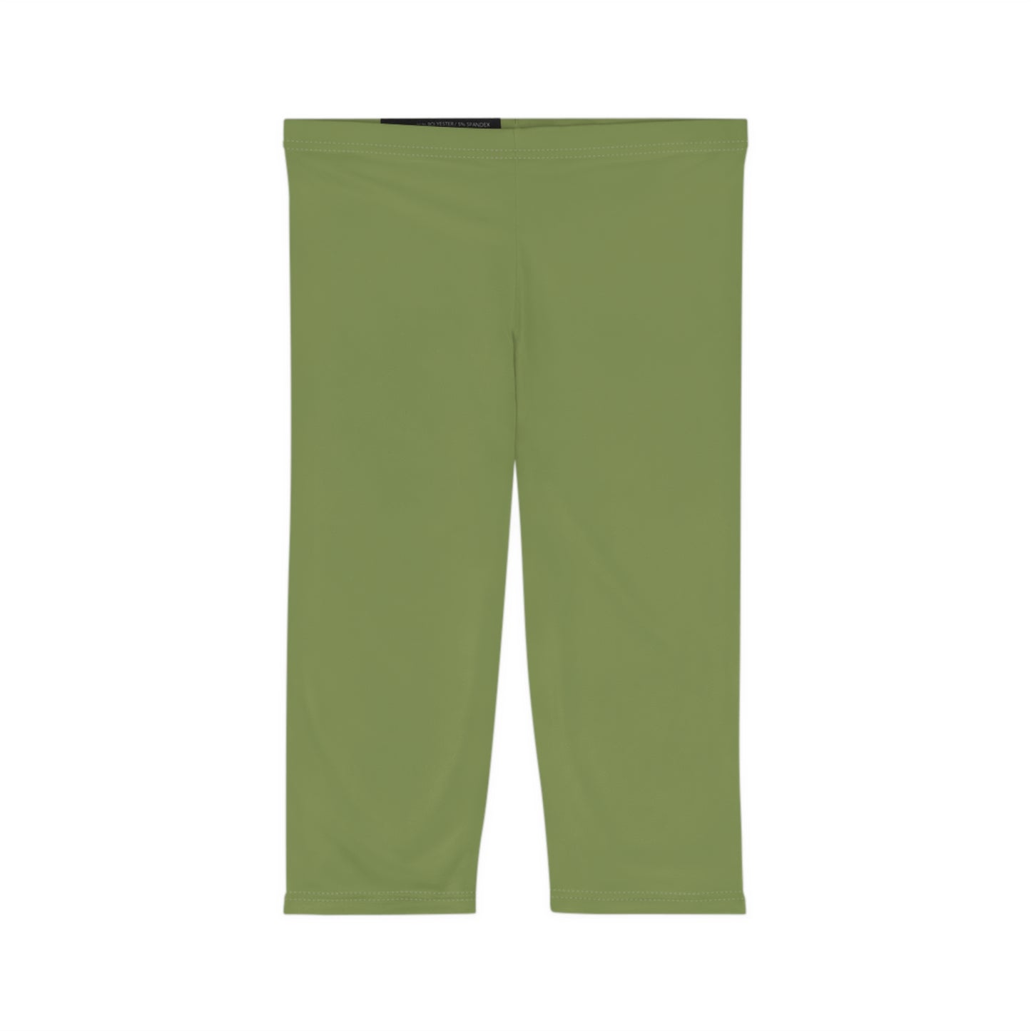 Palm Leaf Color Women's Brushed Suede Poly Span Casual Capri Leggings XS-2XL