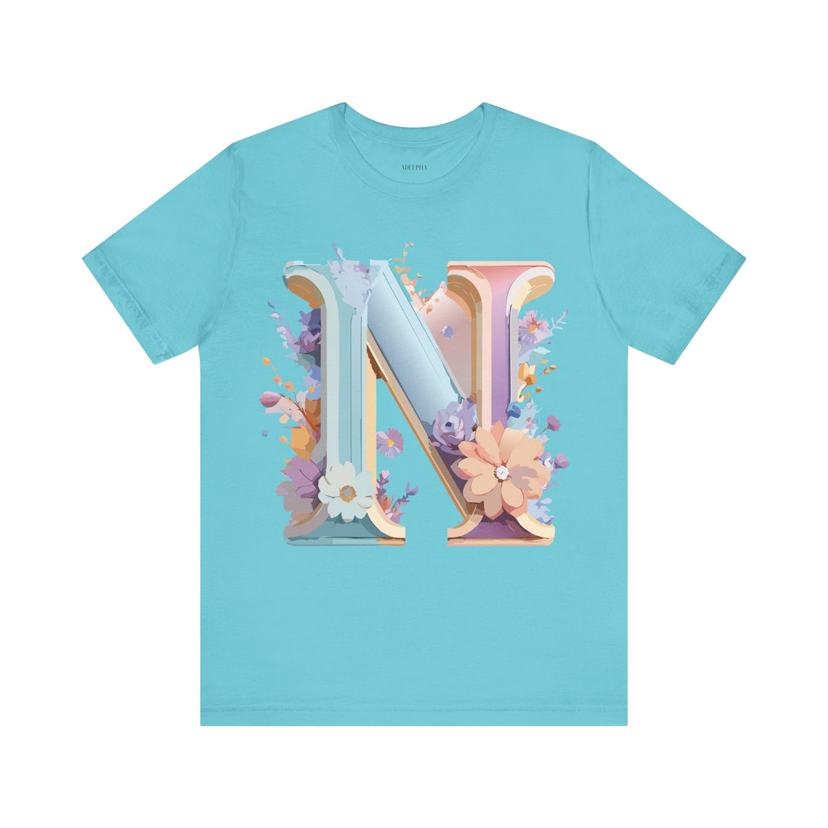 Letter N Graphic Unisex Cotton Bella+Canvas Tee with Art Letter Design