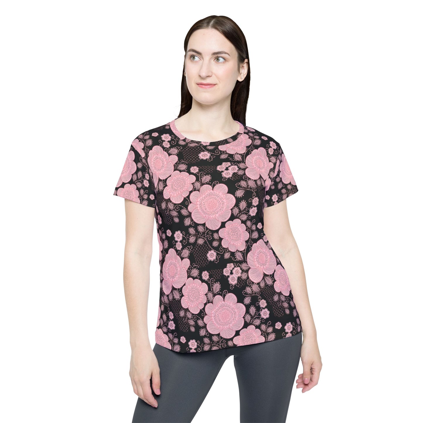 Lace Print Poly Shirt, Poly Shirt with Lace Print, Lace Shirt 64