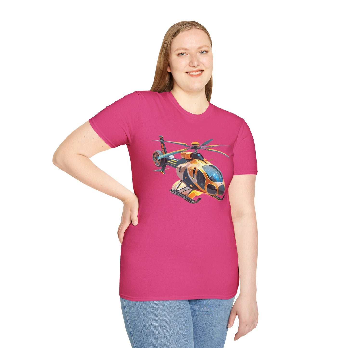 Chopper Helicopter Graphic Unisex Cotton Softstyle Short Sleeve Tee 3