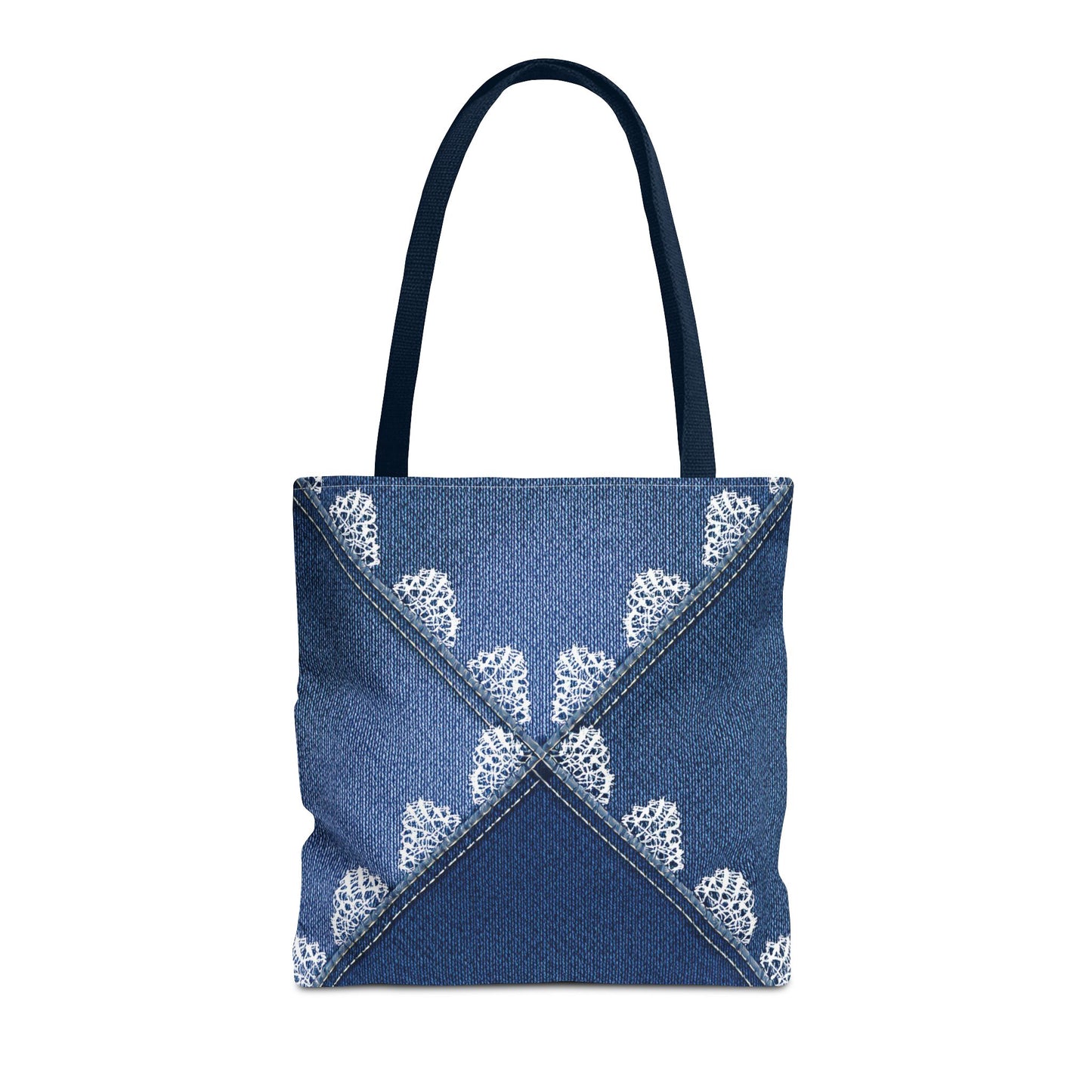 Denim Fabric Imitation Print Unisex Canvas Bag Poly Spun 3 Sizes Tote Bag 110