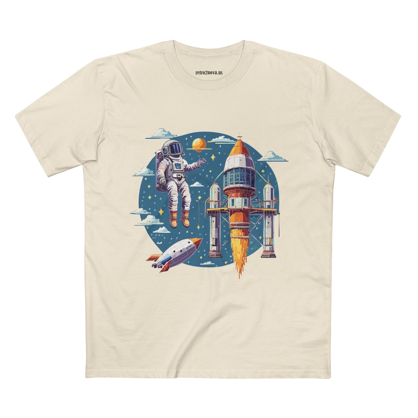 Cosmos Astronaut Shirt Unisex Premium Cotton Tee With Original Art Design Retro2Nova