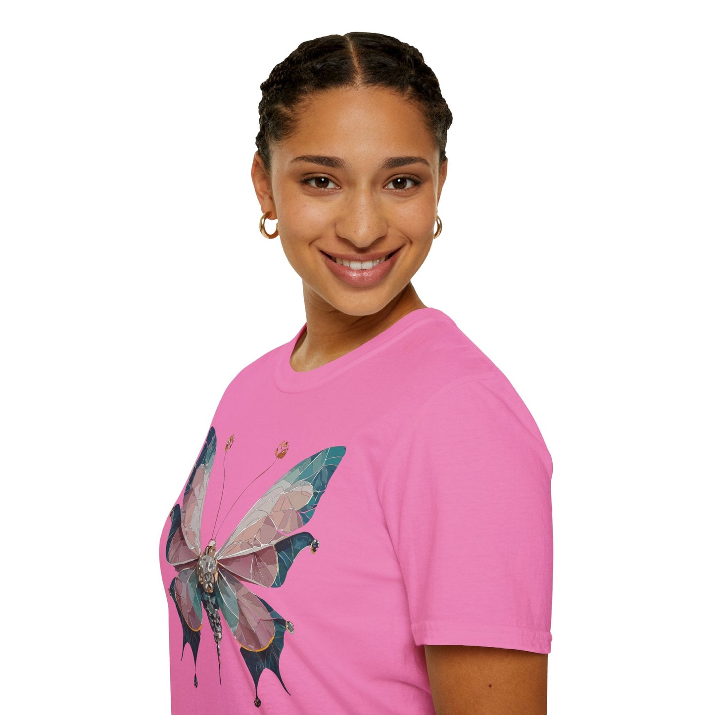 Butterfly Shirt Unisex T Shirt Monarch Print Gildan Softstyle 64000 100 Percent Ring Spun Cotton