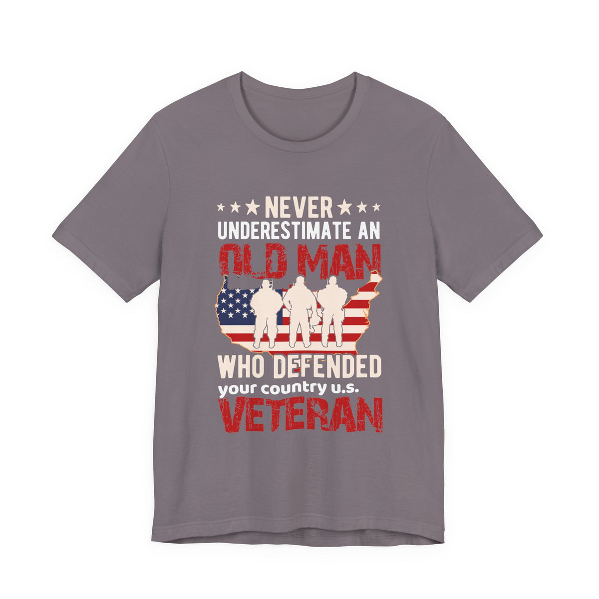 Old Man Who Defended Your Country U.S. Veteran T-Shirt American Flag Veteran Unisex Cotton Tee v7