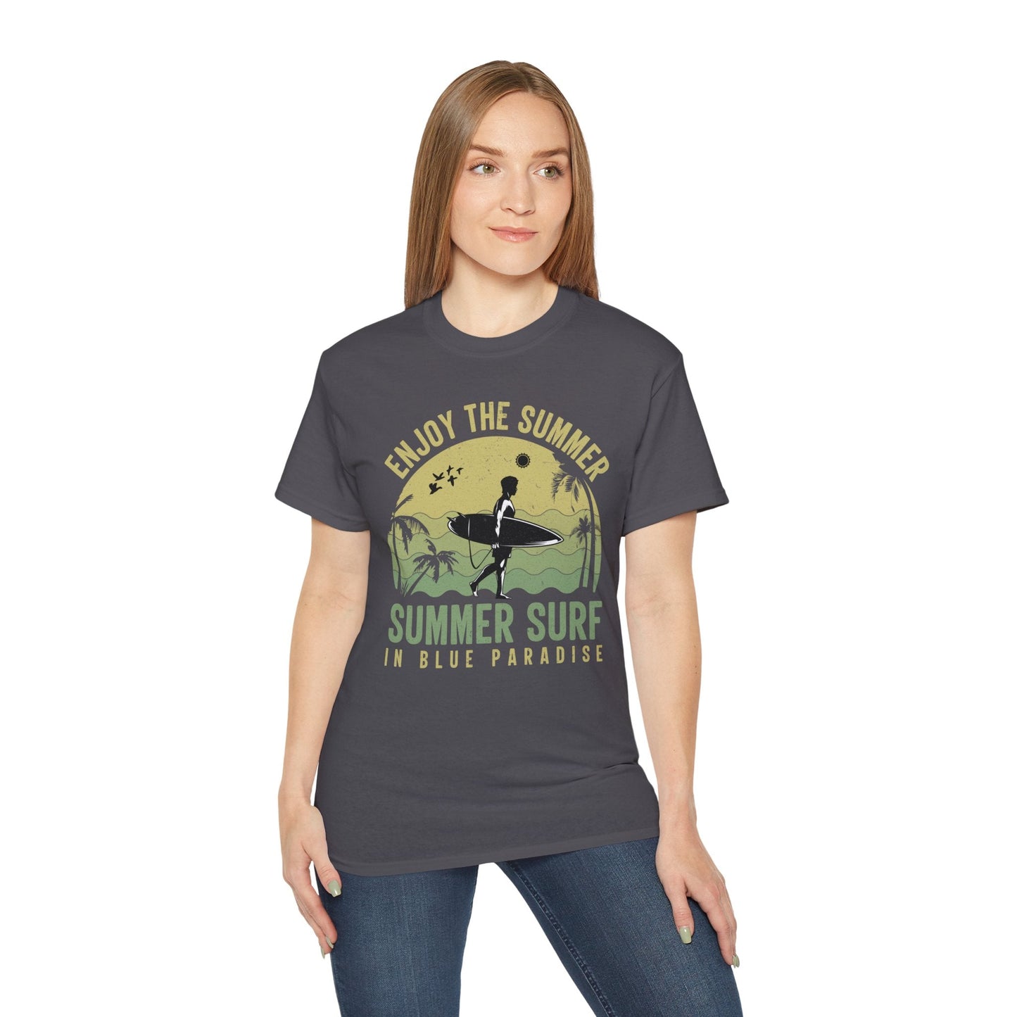 Summer Surf Art Design T Shirt TeeGallery Gildan 2000 Unisex Cotton Tee Apparel Collection