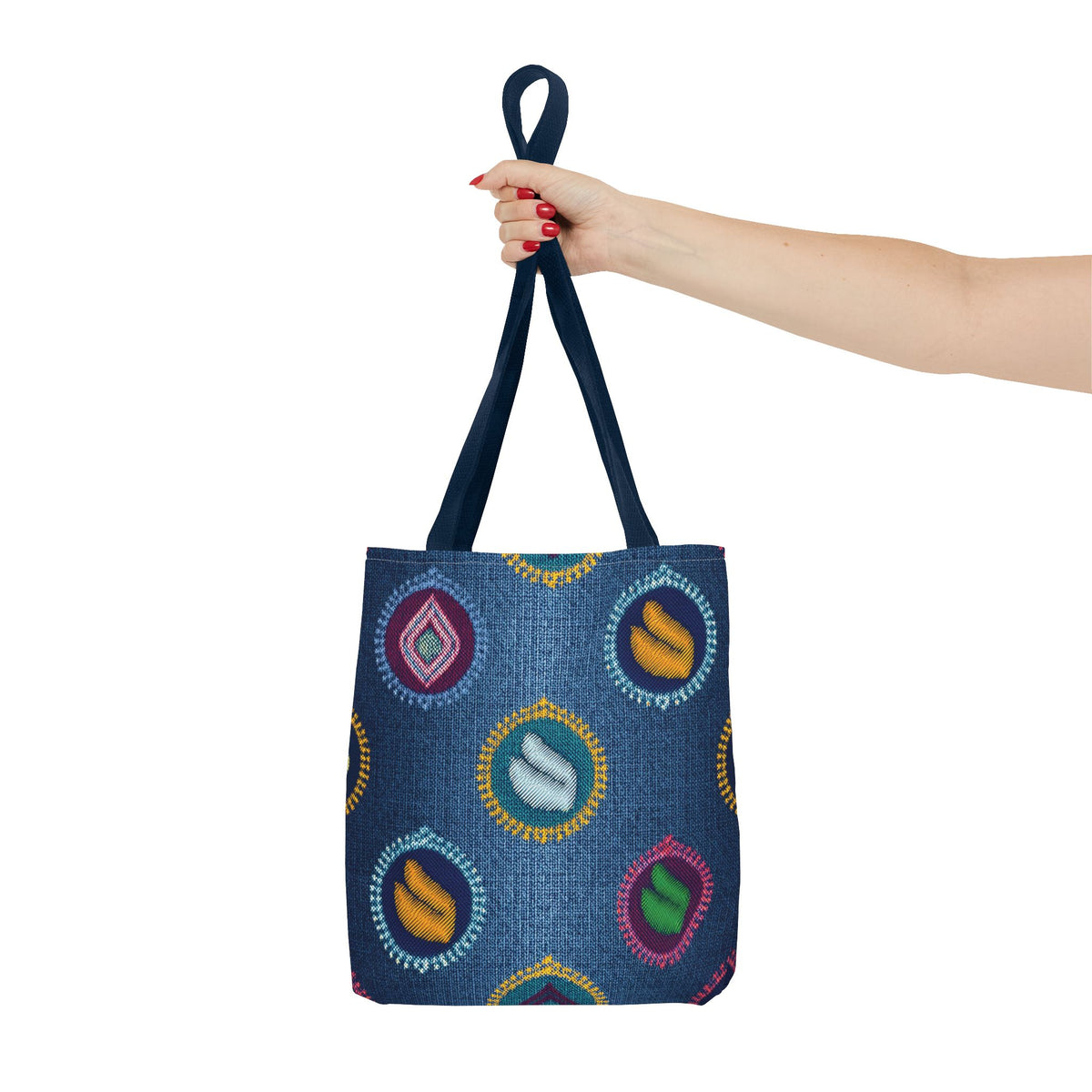 Diwali Graphic Denim Fabric Imitation Print Unisex Canvas Bag Poly Spun 3 Sizes Tote Bag 205-18