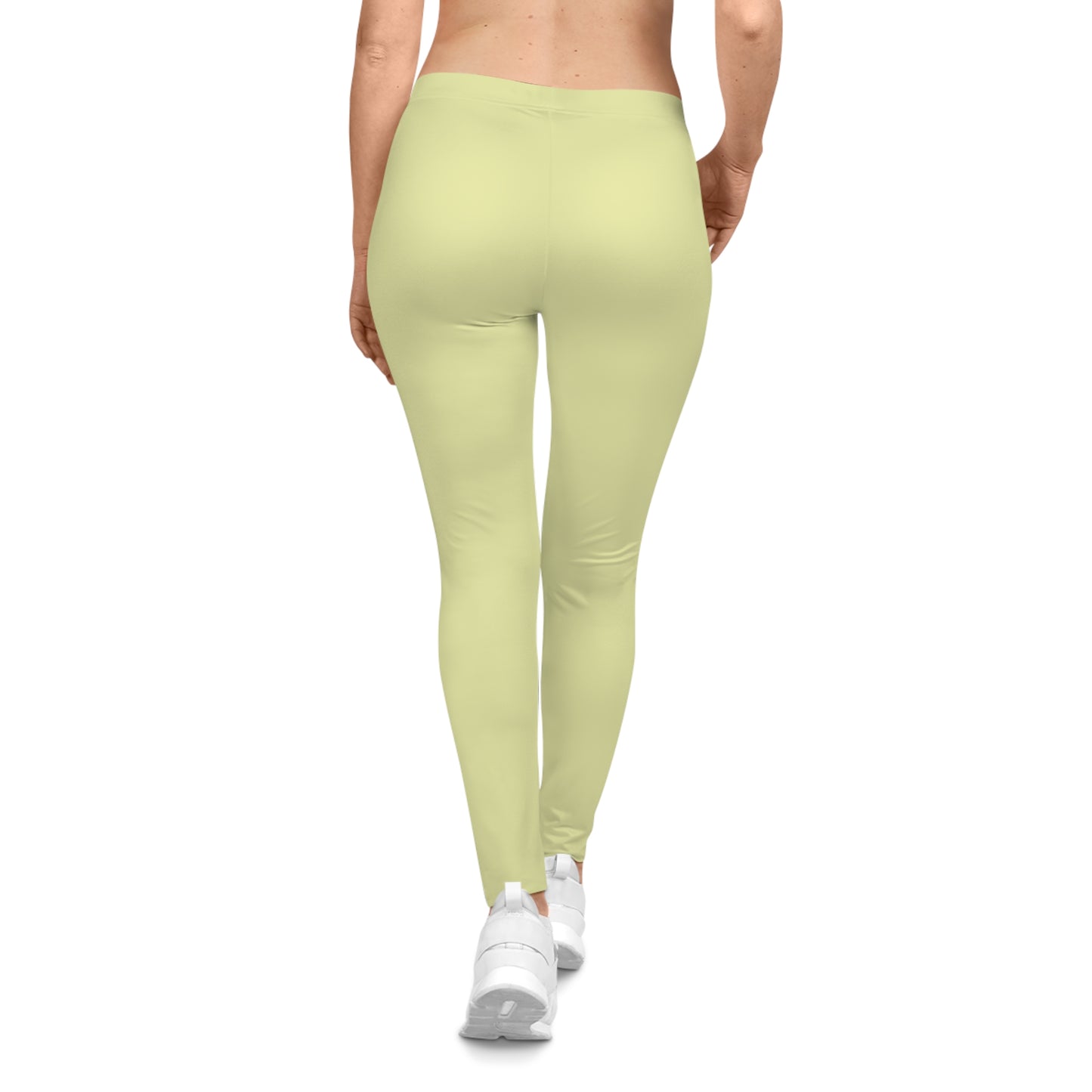 Spring Yellow Color Women's Poly-Span Casual Leggings XS-2XL
