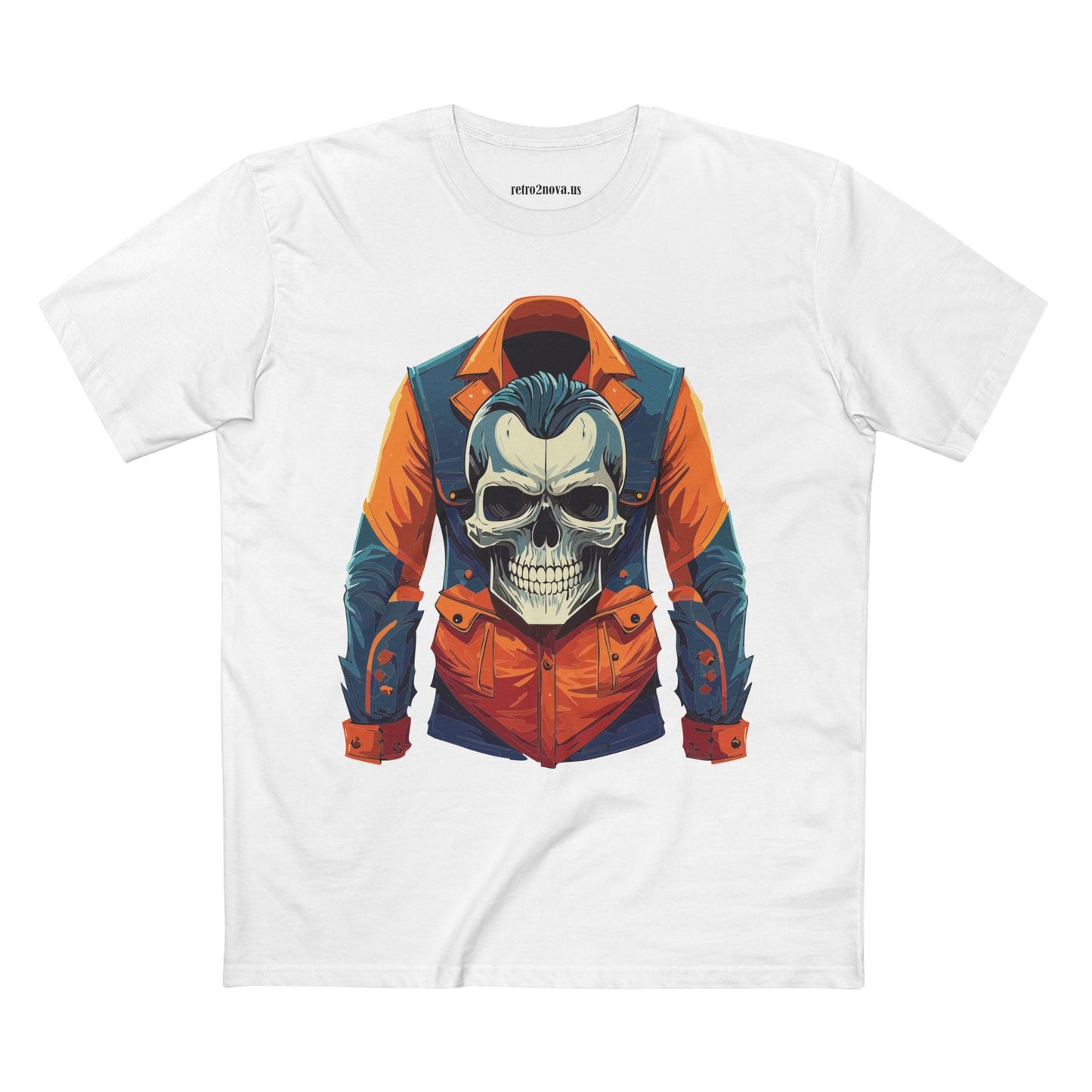 Skull Shirt Unisex Skeleton Tee Premium Cotton Art Design Retro2Nova Exclusive Art Collection