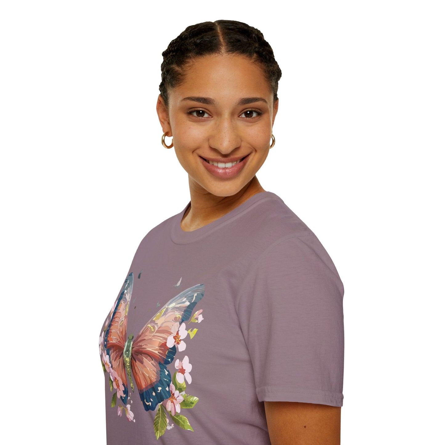 Unisex Monarch Butterfly T Shirt Softstyle 64000 Gildan Ring Spun Cotton Tee Lightweight Comfort