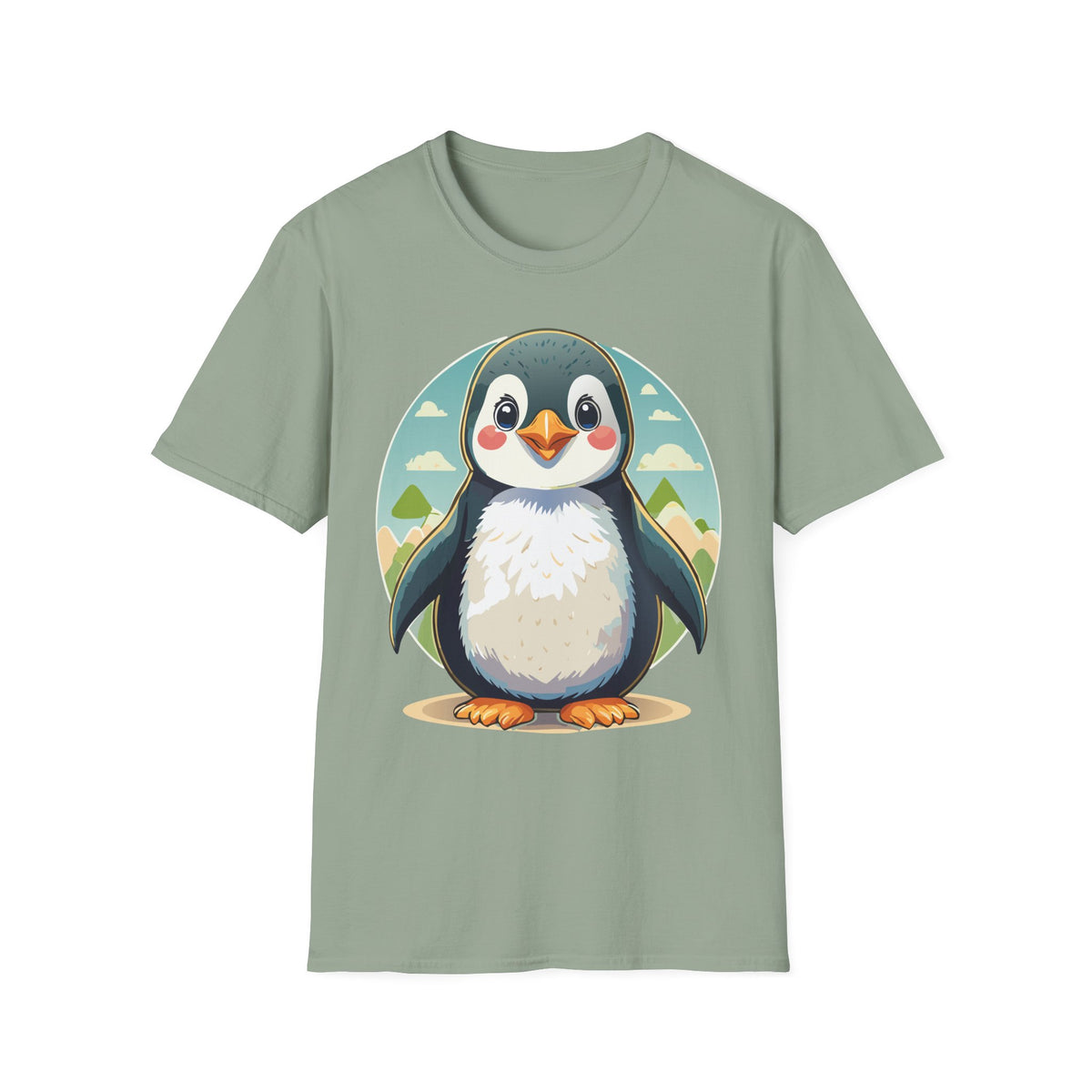 Cute Cartoon Penguin T-Shirt | Cute Penguin Illustration Tee, Winter Animal Shirt
