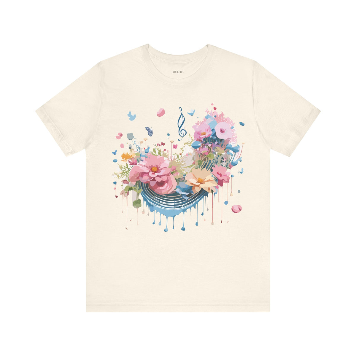Music Graphic Unisex Cotton Bella+Canvas Tee with Art Design m163