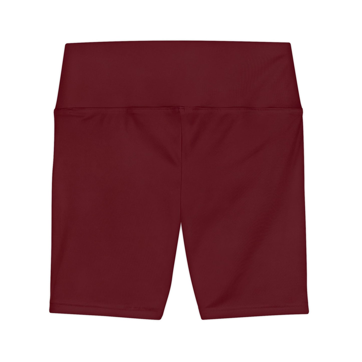 Black Cherry Red Women’s High-Waist Workout Shorts — Burgundy Athletic Biker Shorts