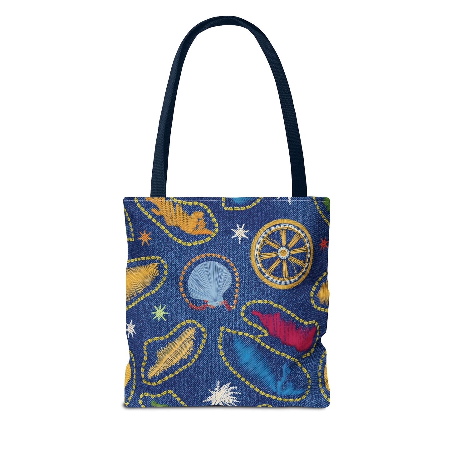 Denim Fabric Imitation Print Unisex Canvas Bag Poly Spun 3 Sizes Tote Bag 182