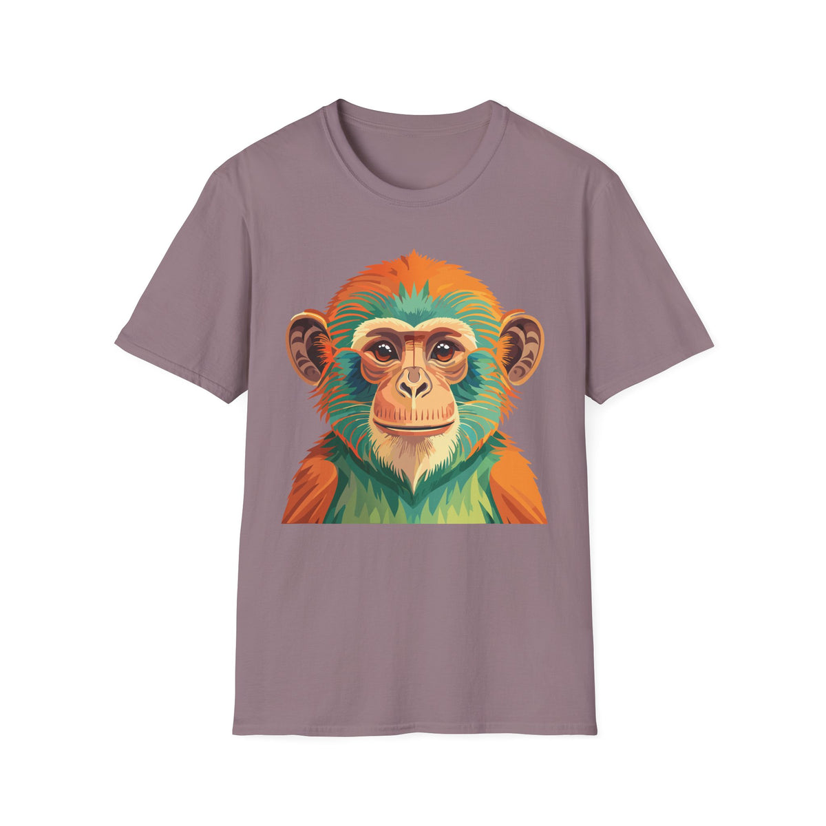 Colorful Monkey Face T-Shirt | Vibrant Primate Illustration Tee