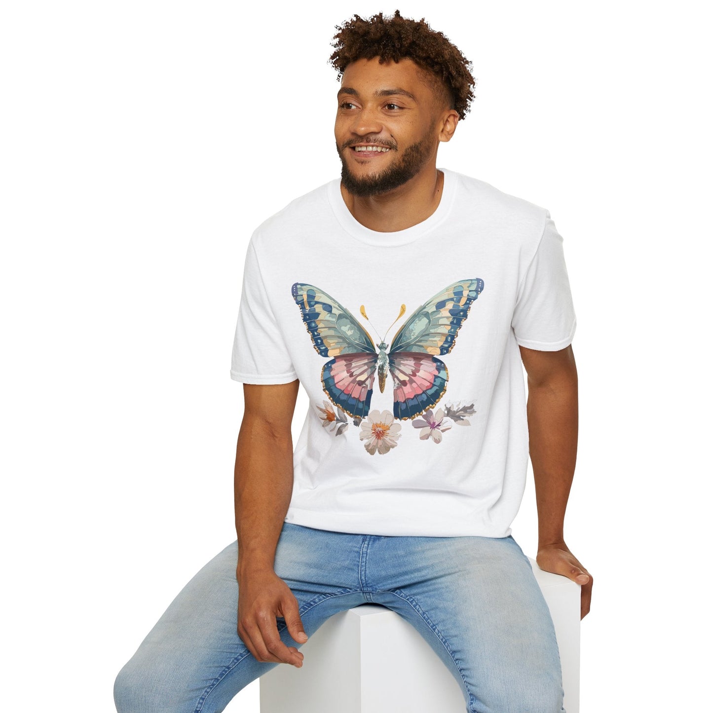 Butterfly Shirt Unisex Monarch Design Gildan Softstyle 64000 Ring Spun Cotton Tee