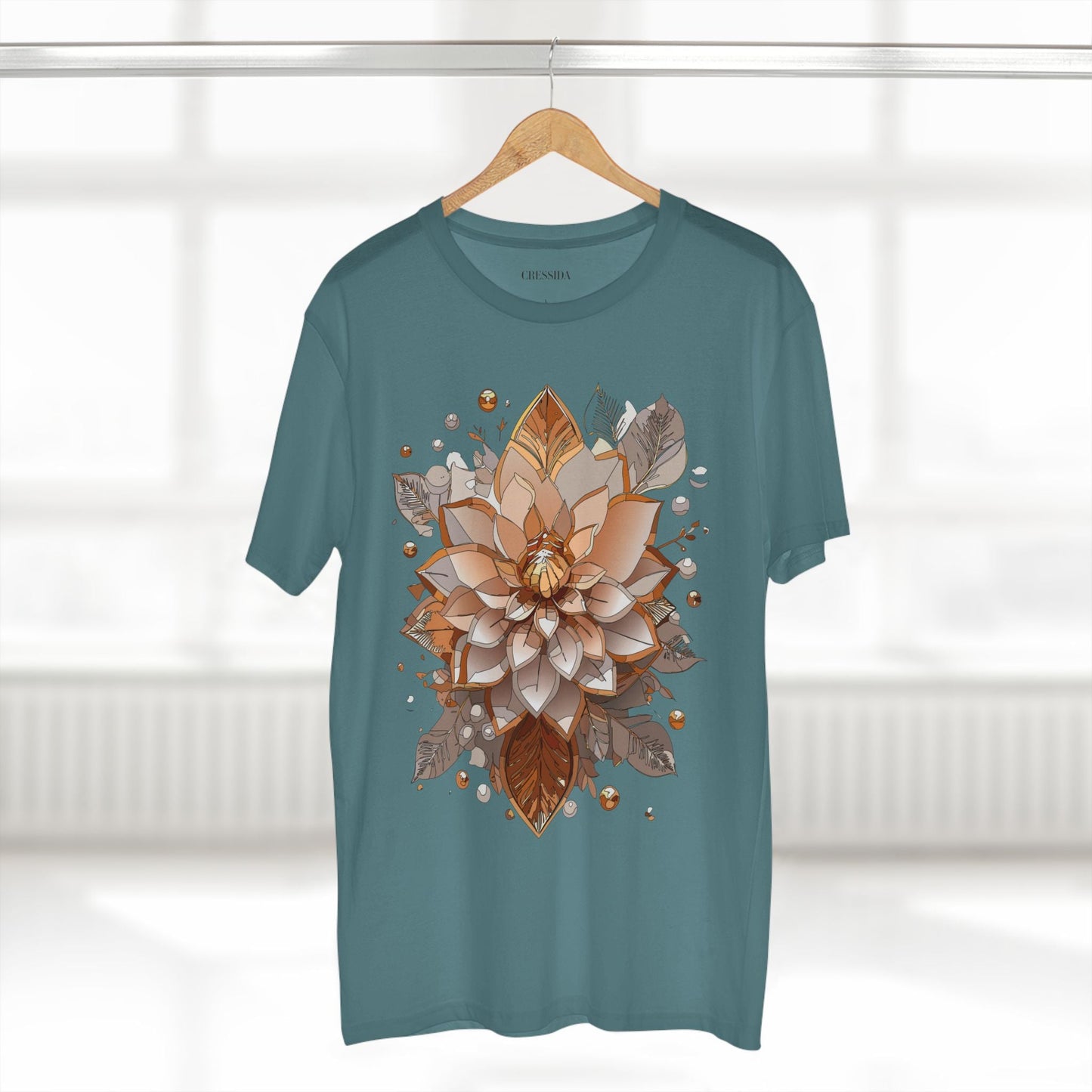 Floral Graphic T-Shirt Unisex 100 Cotton Art Design with Antique Flowers Tee 4