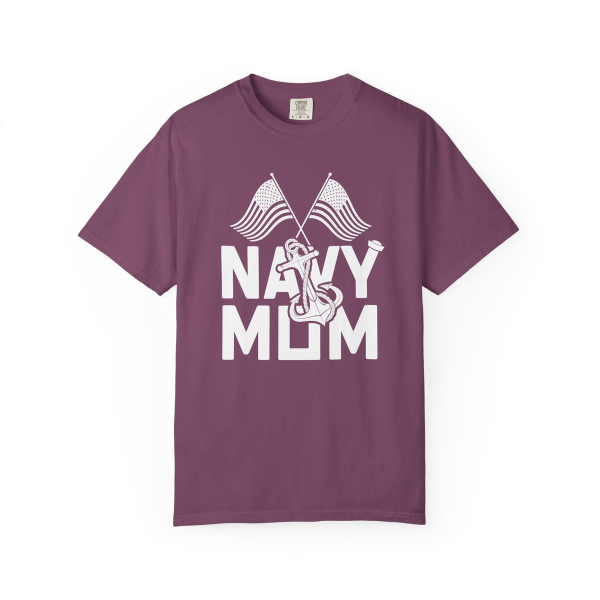 Navy Mom T-shirt Mother's Day Mama Tee Unisex Comfort Colors Garment-Dyed Cotton h20