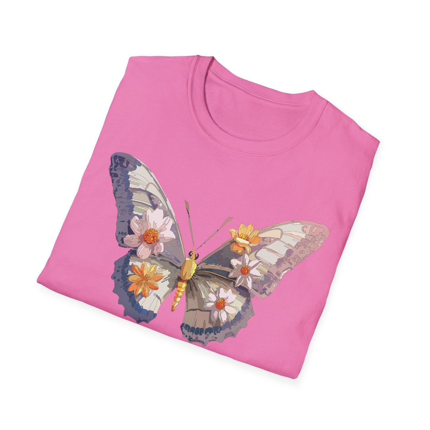 Butterfly Shirt Unisex Short Sleeve Tee Monarch Butterfly Design Gildan Softstyle 64000
