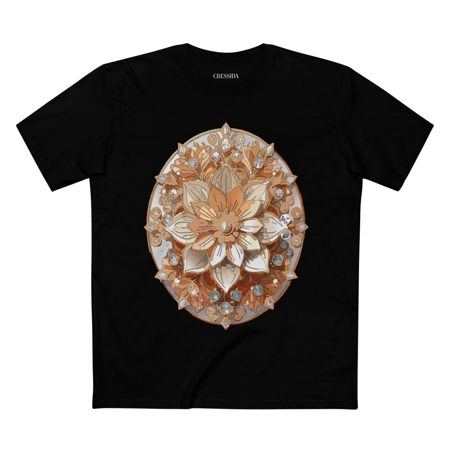 Floral Graphic T-Shirt Unisex 100 Cotton Art Design with Antique Flowers Tee 13