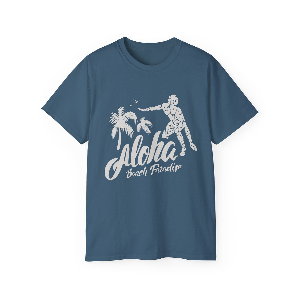Aloha Beach Paradise T-Shirt | Hawaiian Hula Palm Tree Design