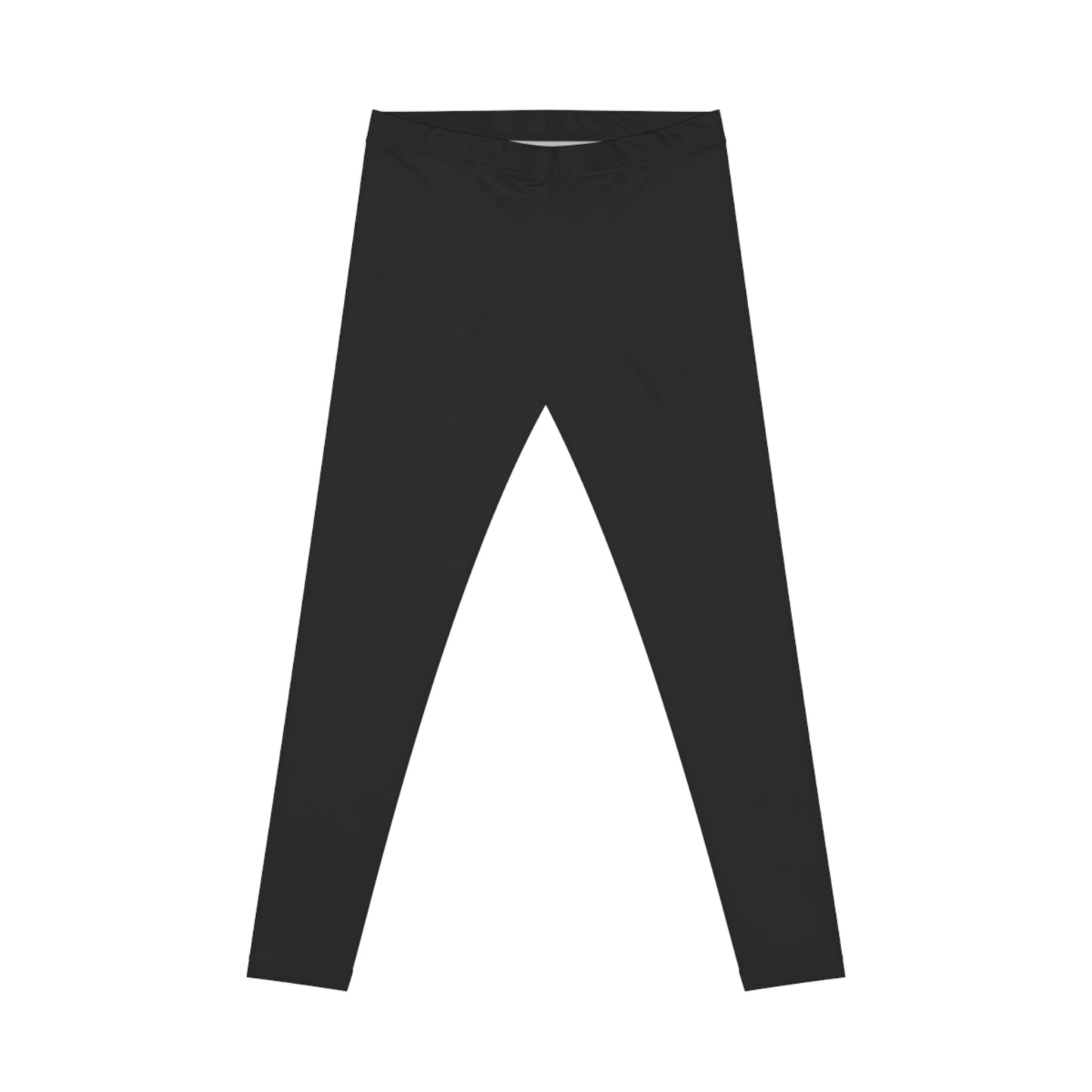 Onyx Black Color Women's Poly-Span Casual Leggings Print Everyday Activewear Pants