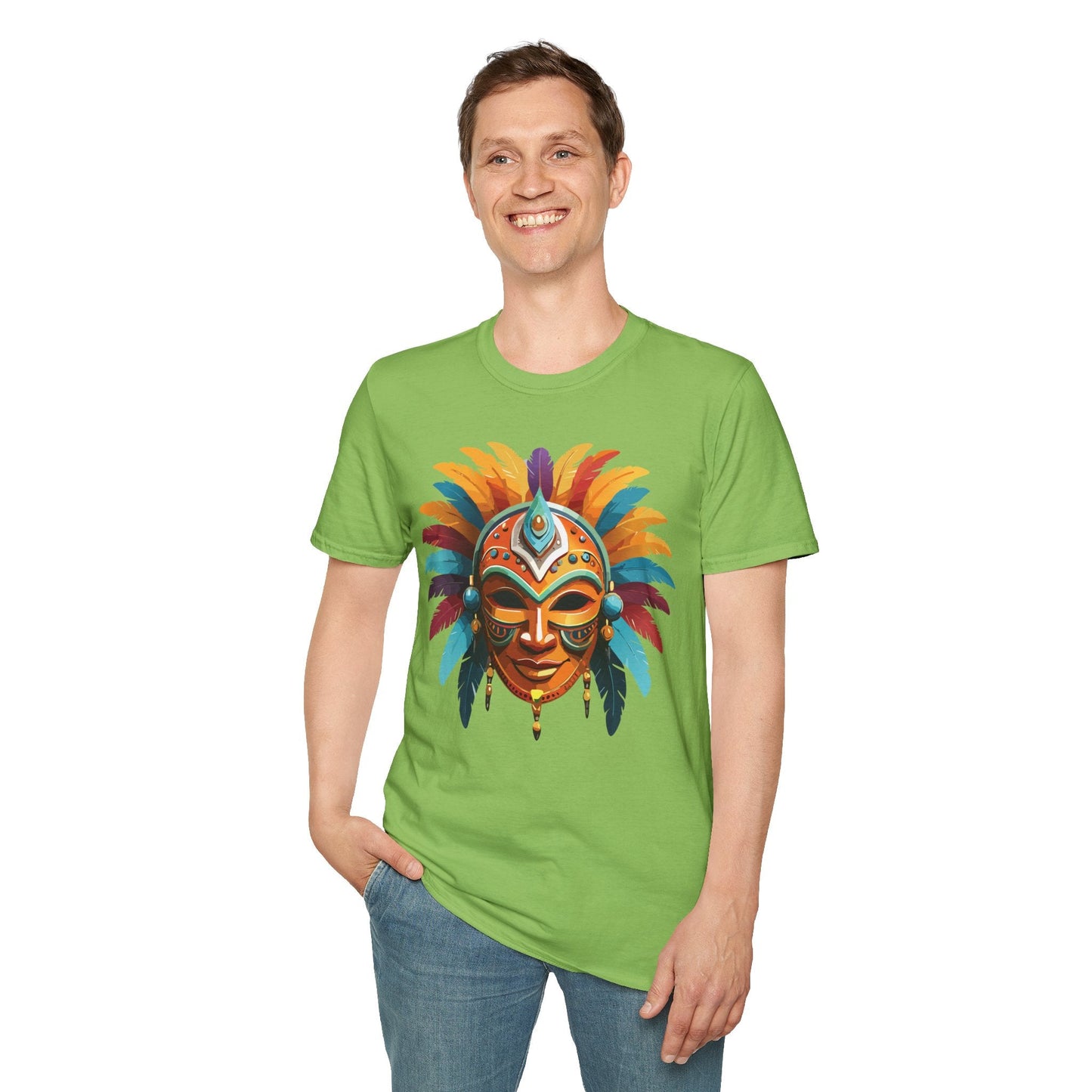 Mask Tee Shirt Unisex Softstyle 100 Percent Ring Spun Cotton Masquerade Tees For Comfort
