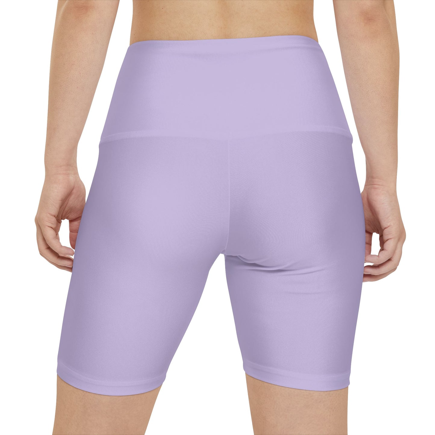 Pale Lilac Women's Workout Shorts — Solid High-Waist Biker Shorts for Exercise & Everyday Wear
