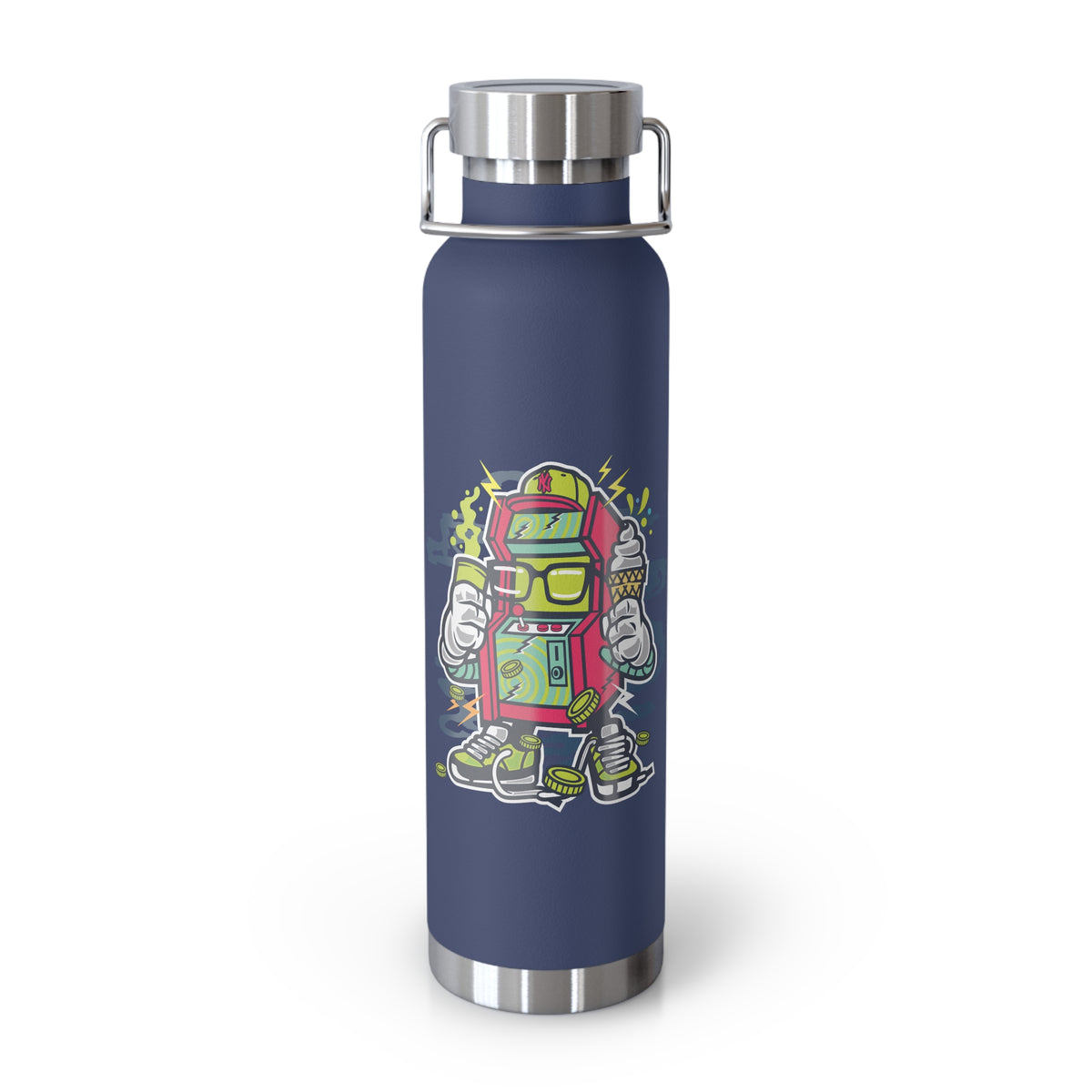 22oz Copper Insulated Water Bottle with Cartoon Design - CV2