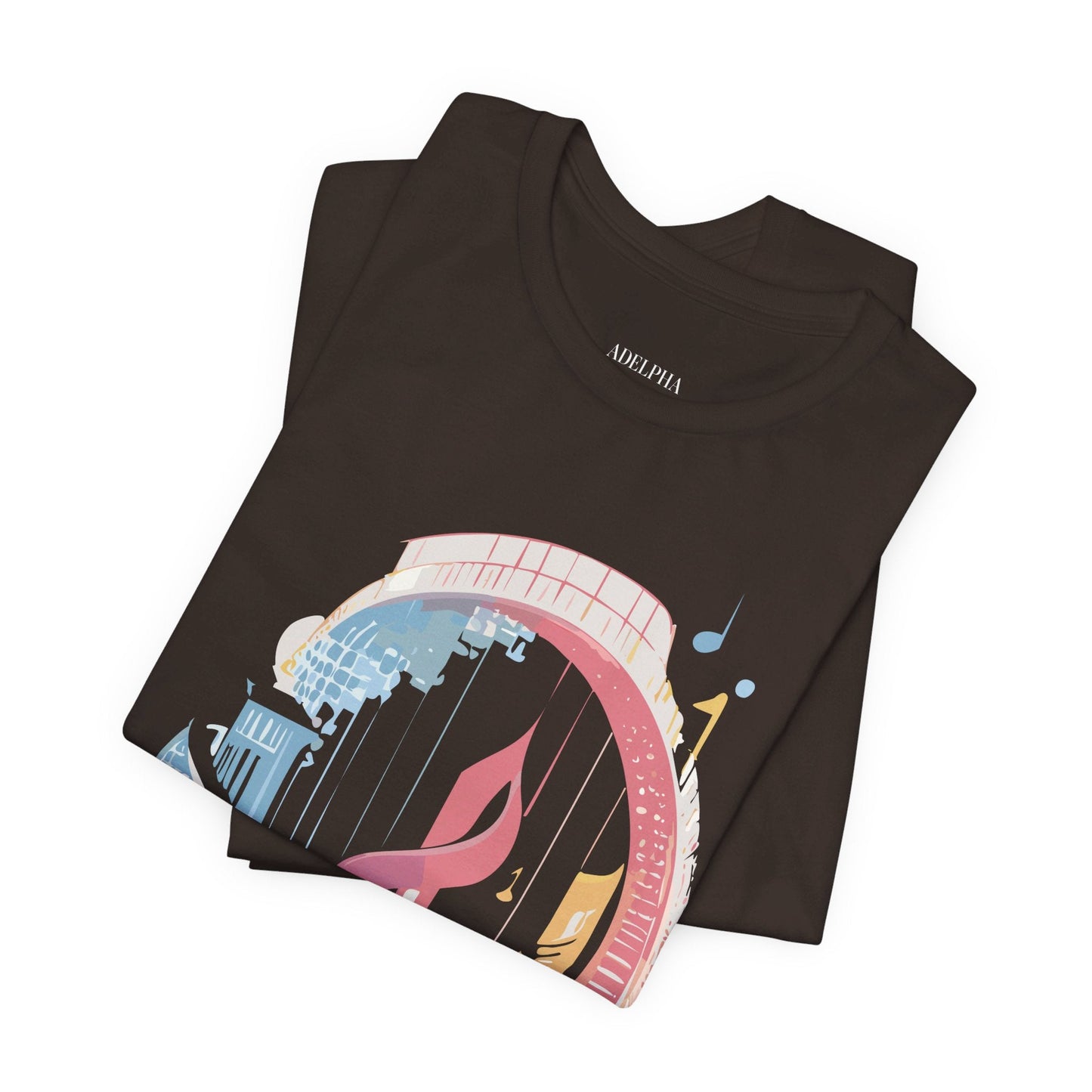 Music Graphic Unisex 100 Cotton Vintage Art with Musical Elements Tee 33