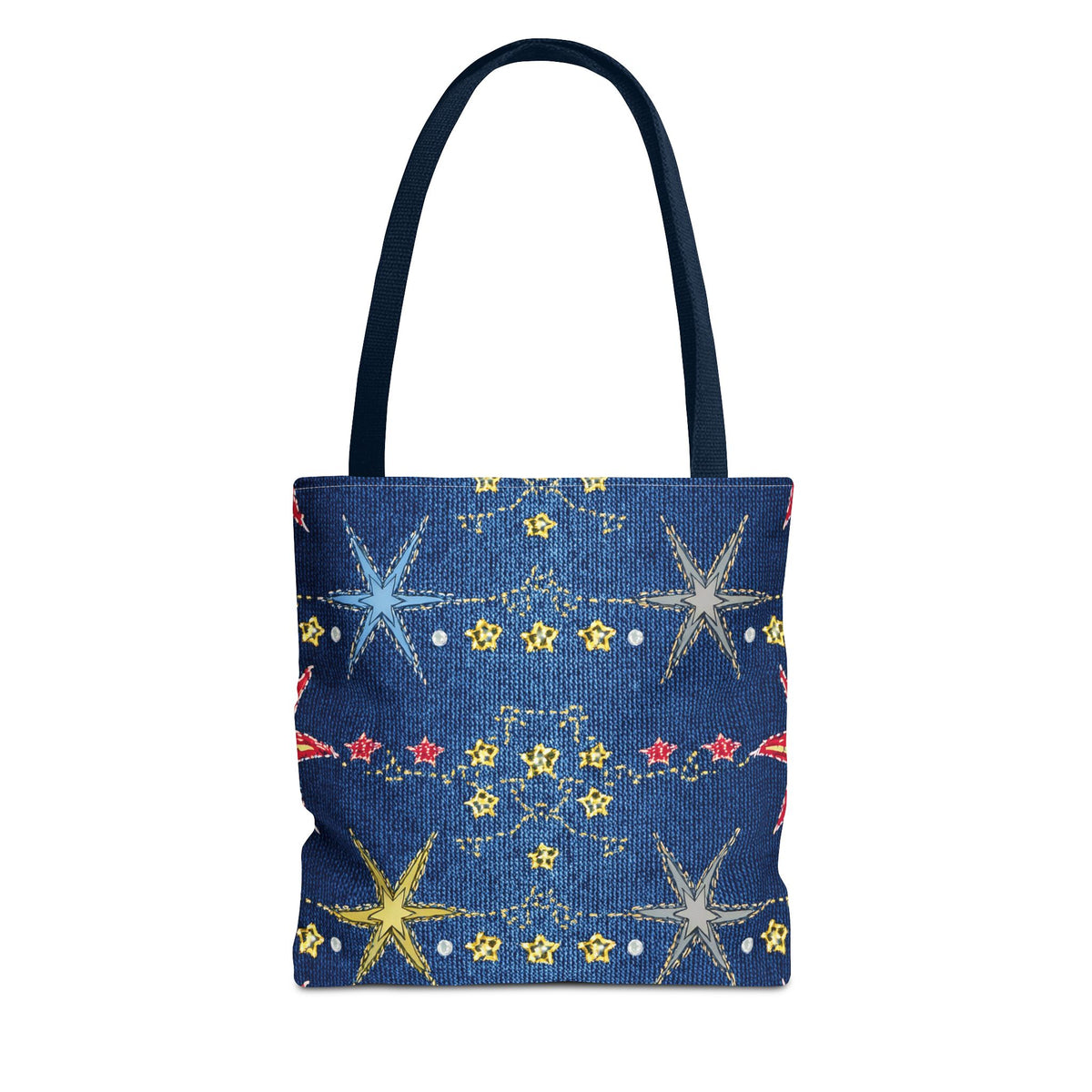 Denim Fabric Imitation Print Unisex Canvas Bag Poly Spun 3 Sizes Tote Bag 181