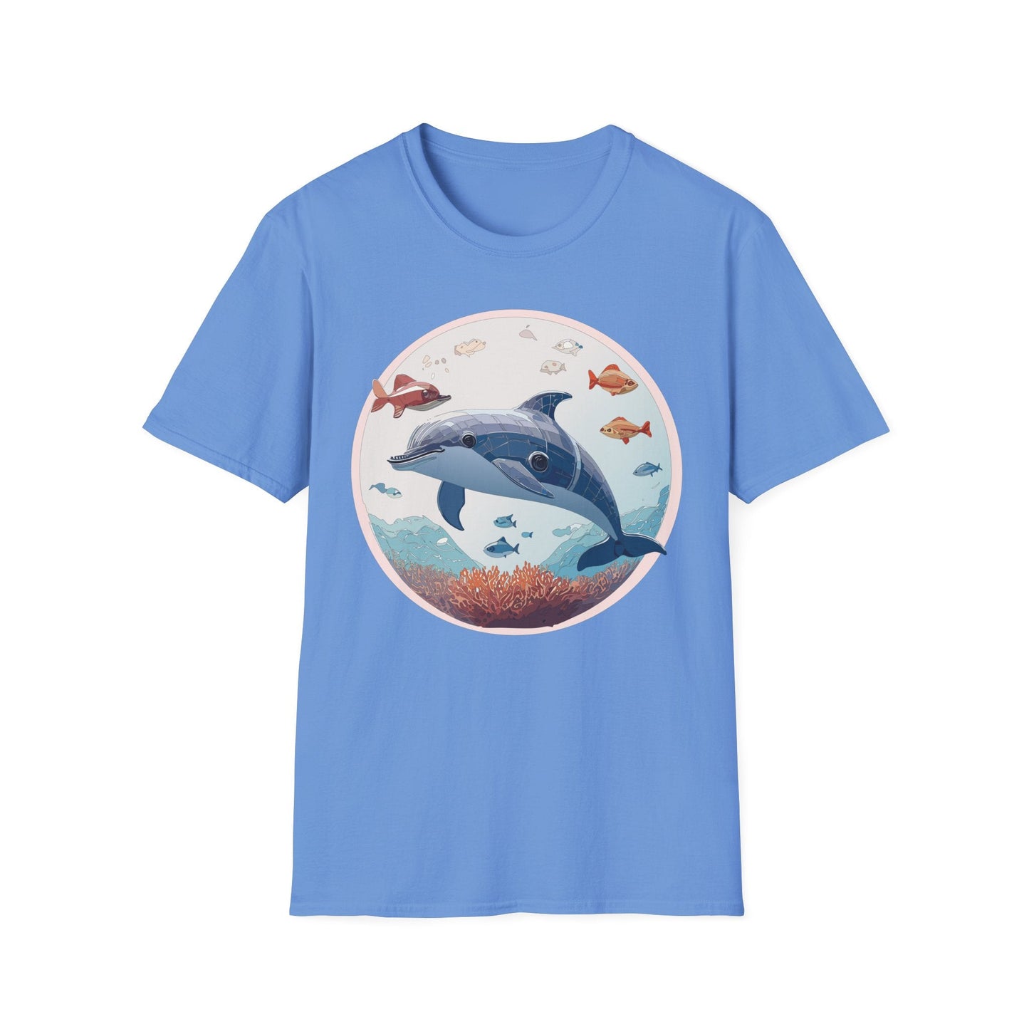 Dolphin Shirt Unisex Softstyle Tee One Hundred Percent Ring Spun Cotton Lightweight Comfort