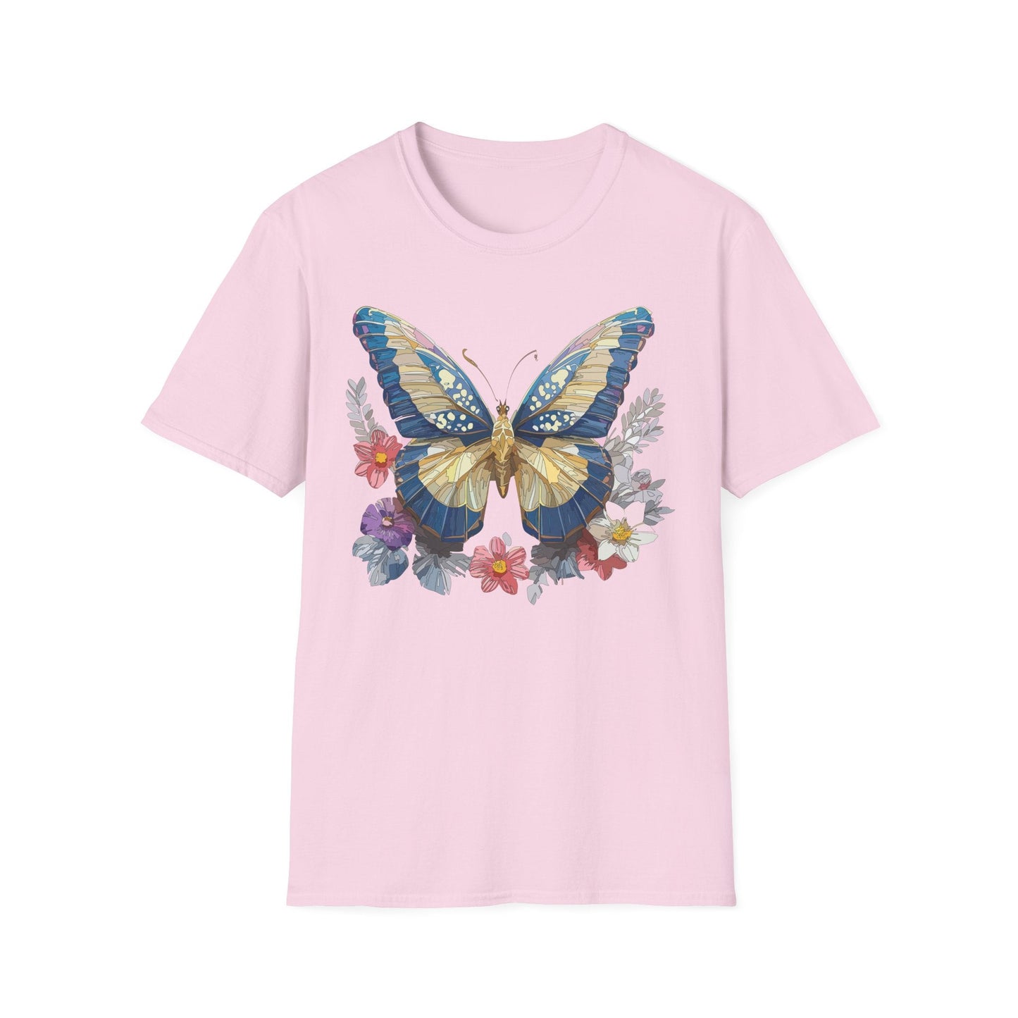 Butterfly Unisex Short Sleeve Tee Shirt Gildan Softstyle 64000 Monarch Design Graphic Tee