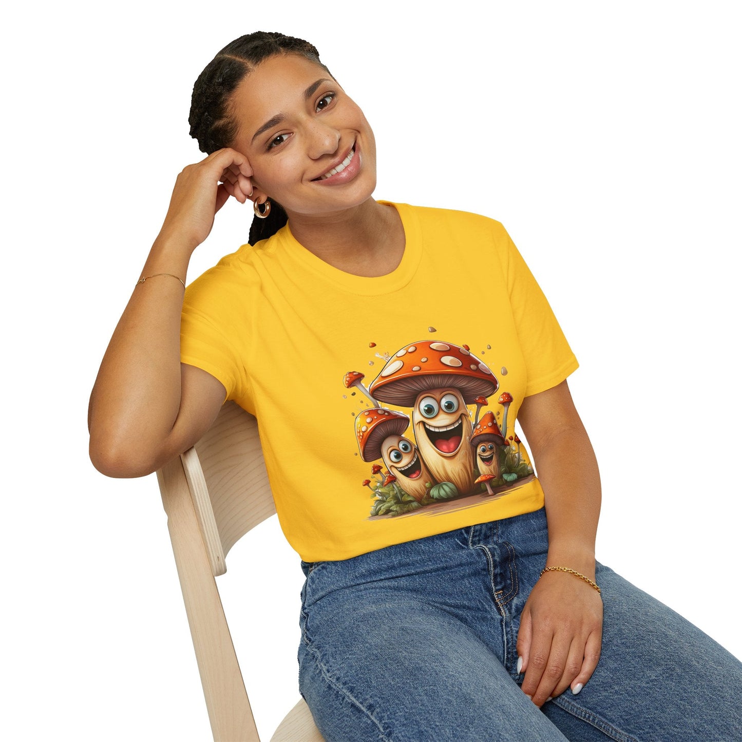 Mashroom Tee Shirt Unisex Funny Mashroom Design Softstyle 100 Percent Cotton Gildan