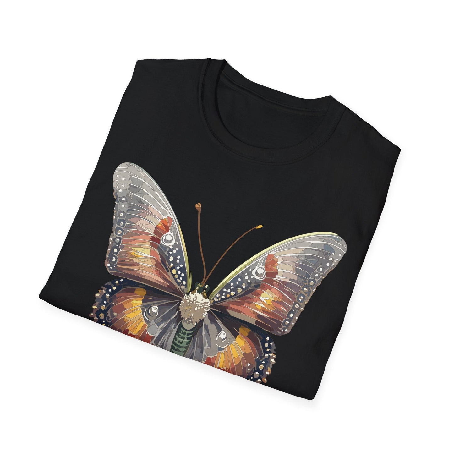 Butterfly Shirt Unisex Lightweight 100 Cotton Gildan Softstyle 64000 Tee Monarch Butterfly Design