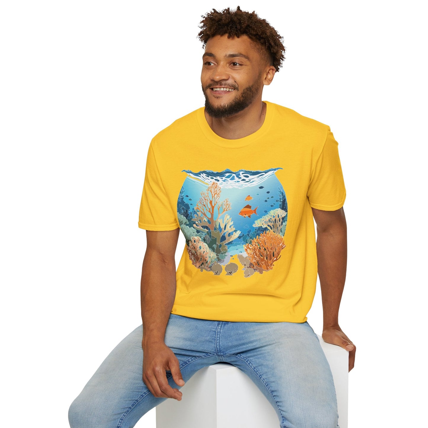 Ocean Graphic Unisex Softstyle Cotton Tee 1