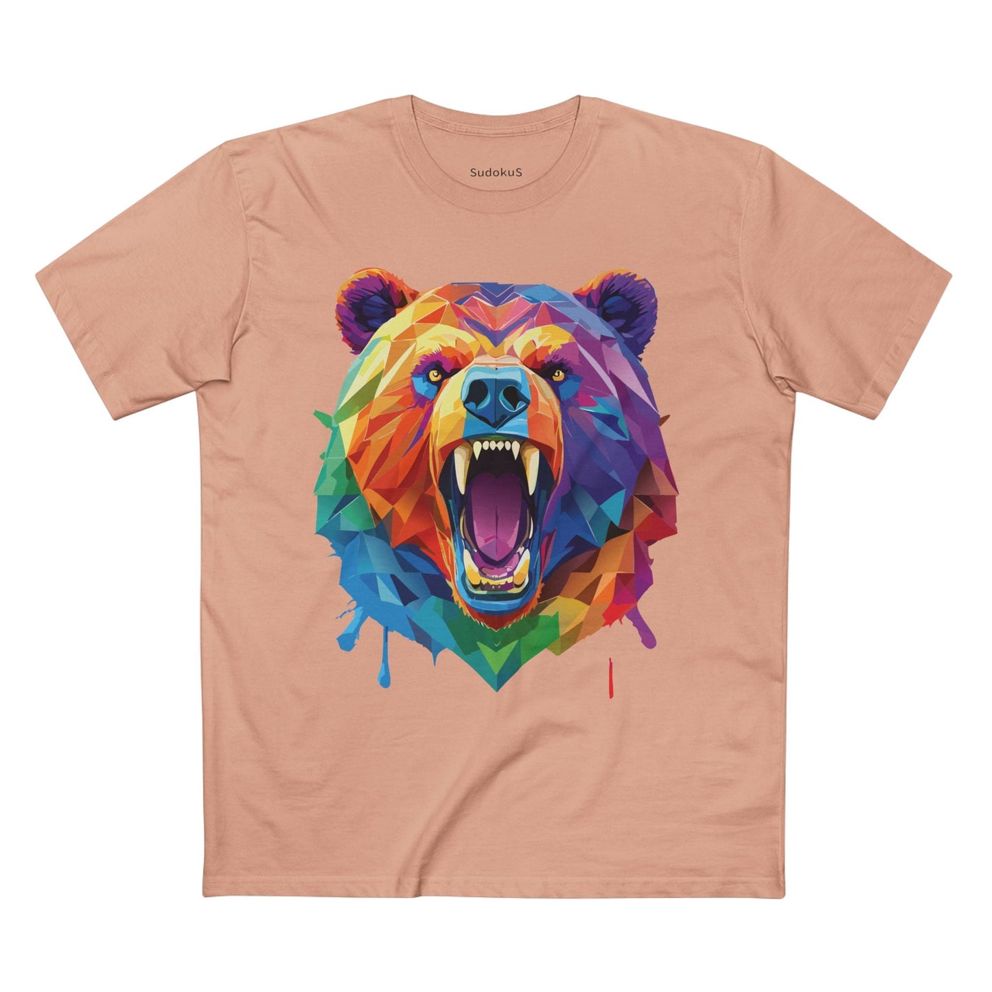 Bear Graphic Unisex 100 Cotton Staple Tee with Animal Design Artwork 20