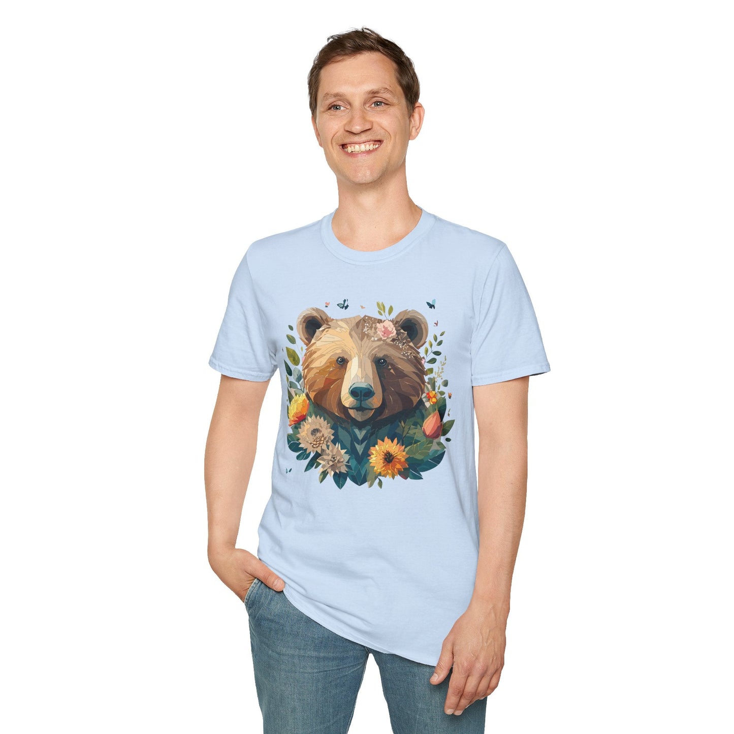 Bear T Shirt Unisex Teddy Bear Tee Gildan Softstyle 64000 100 Percent Ring Spun Cotton