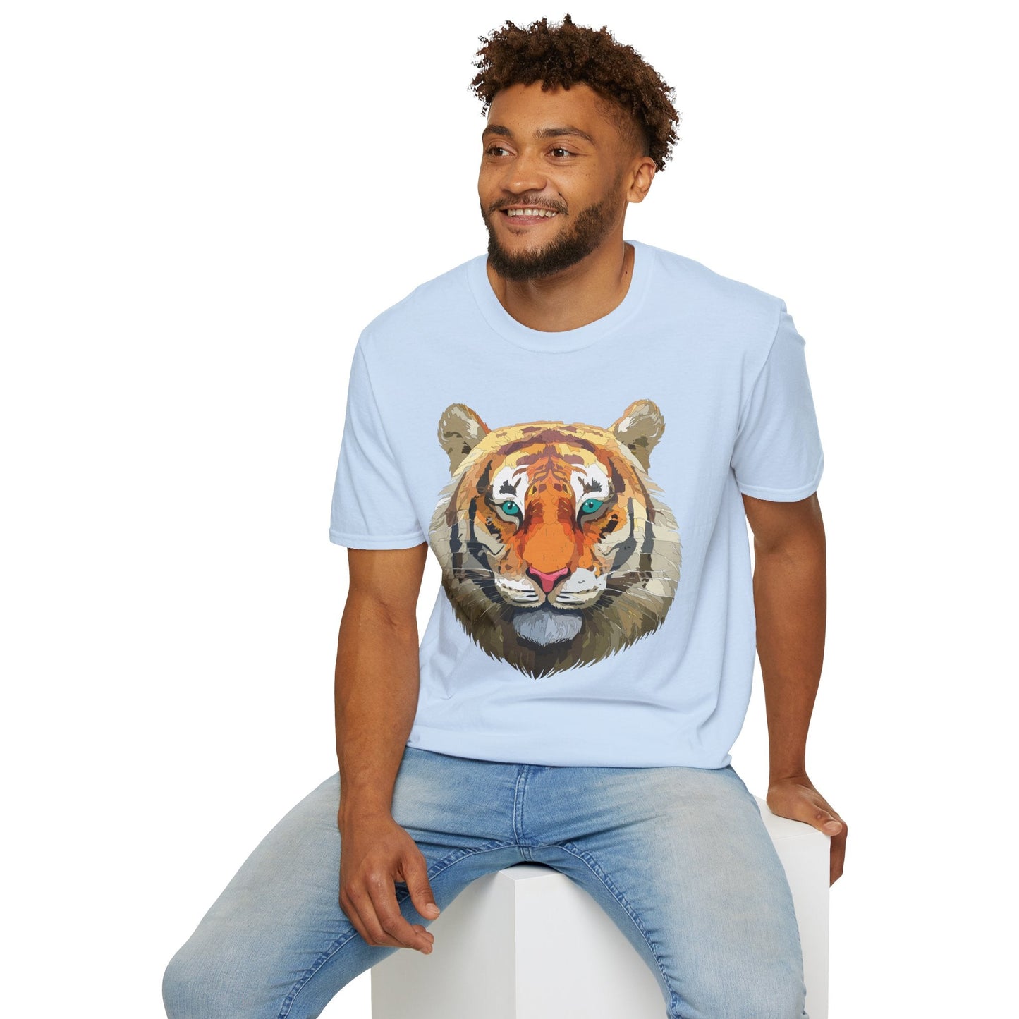 Tiger Shirt Unisex Animal Tee Gildan Softstyle 64000 Cotton Tee
